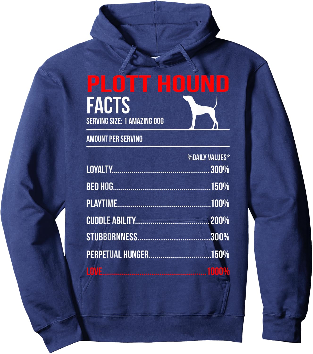Plott hound Facts Dog Breed Lover Owner Hoodie - Hoodie | Navy