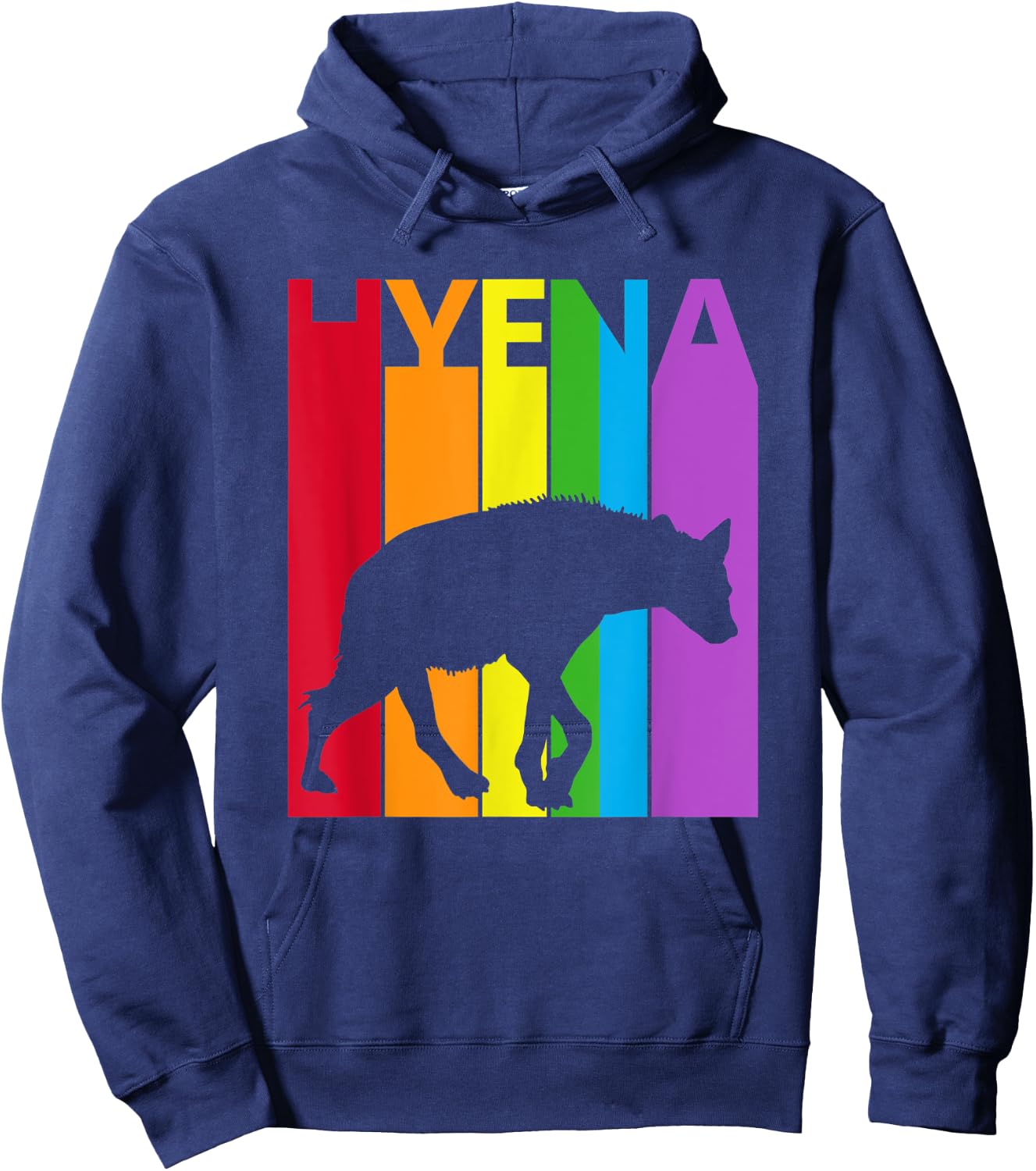 Cute Rainbow Hyena animal Lover Hoodie - Hoodie | Navy