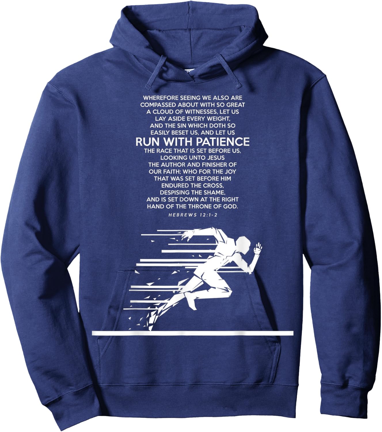 proverbs bible study Hebrews 12 1 2 Hoodie - Hoodie | Navy