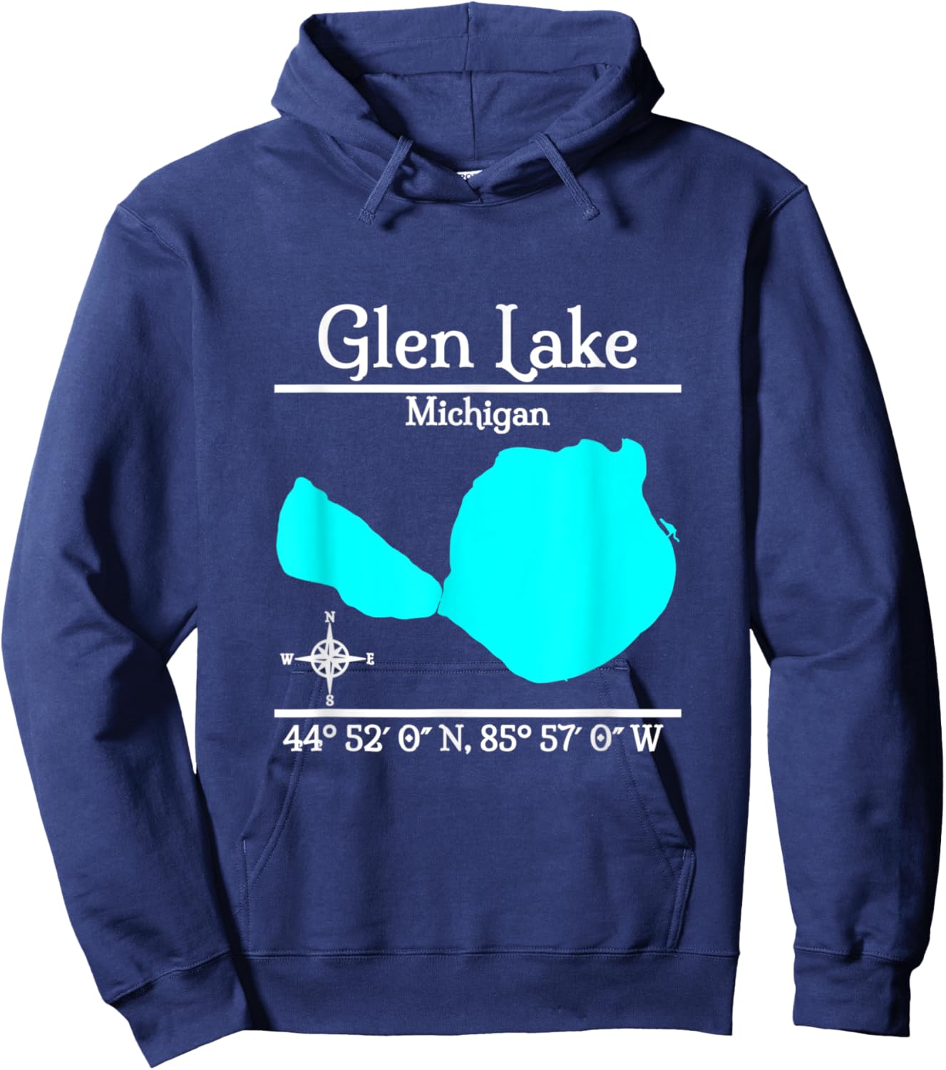 Glen Lake, Michigan Hoodie - Hoodie | Navy
