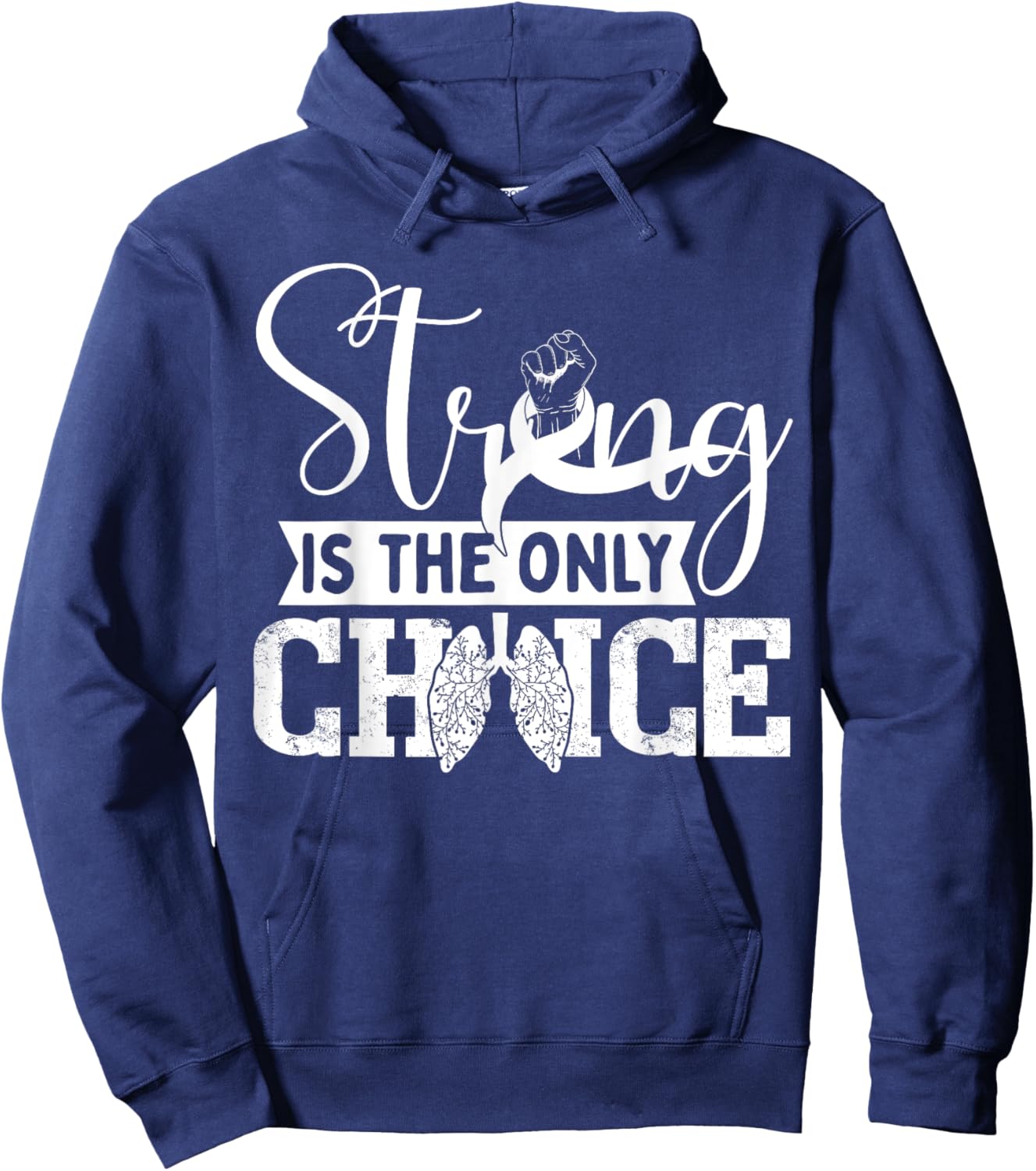 Lung Cancer Awareness Hoodie - Hoodie | Navy