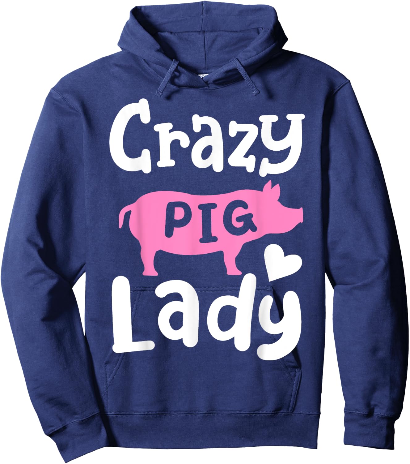 Pig Crazy Pig Lady Hoodie - Hoodie | Navy