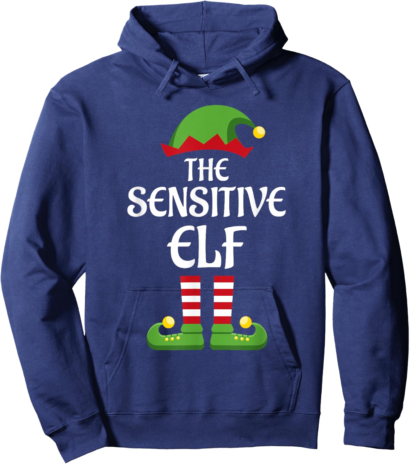 Sensitive Elf Family Matching Group Christmas Hoodie - Hoodie | Navy