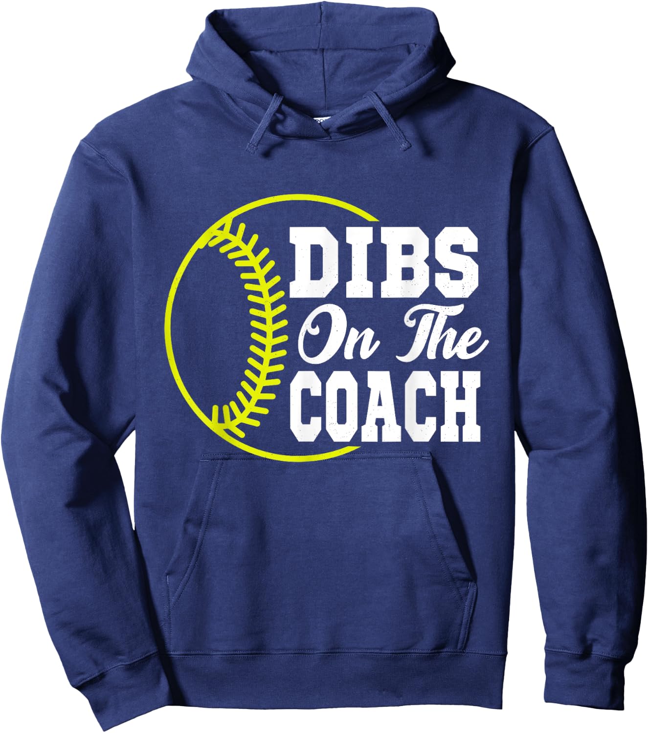 Dibs On The Coach Softball Vintage Coach Wife Hoodie - Hoodie | Navy