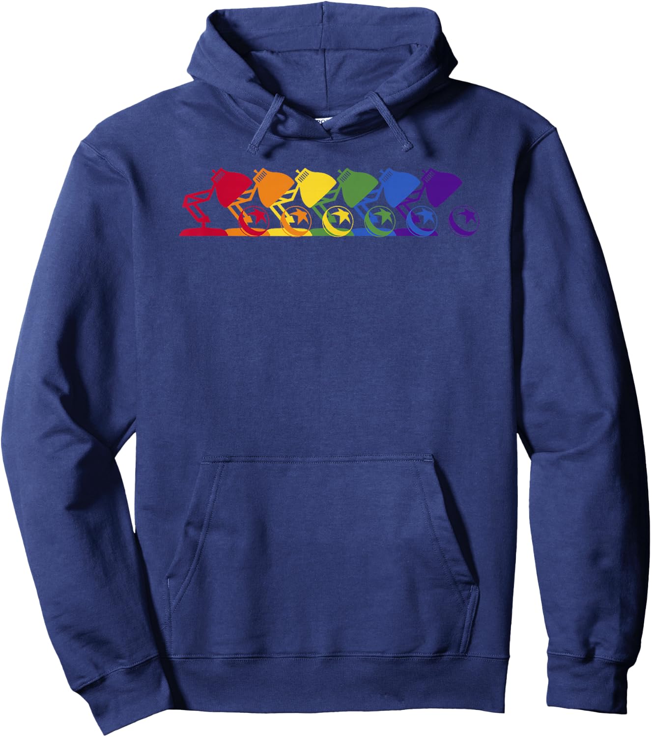 Disney Pixar Repeating Rainbow Pixar Logo Hoodie - Hoodie | Navy