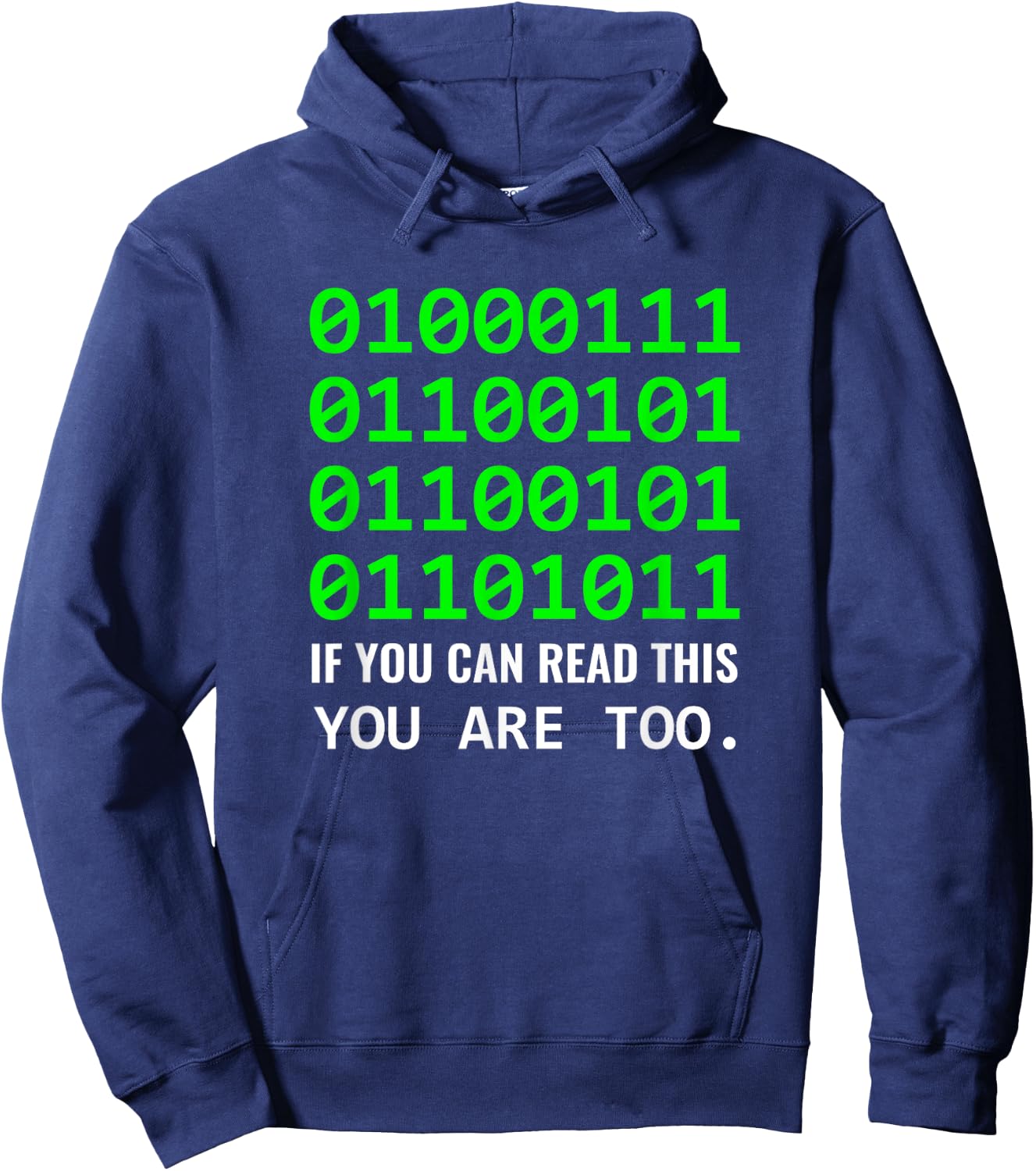 Geek Computer Binary Code Software Developer Hoodie - Hoodie | Navy