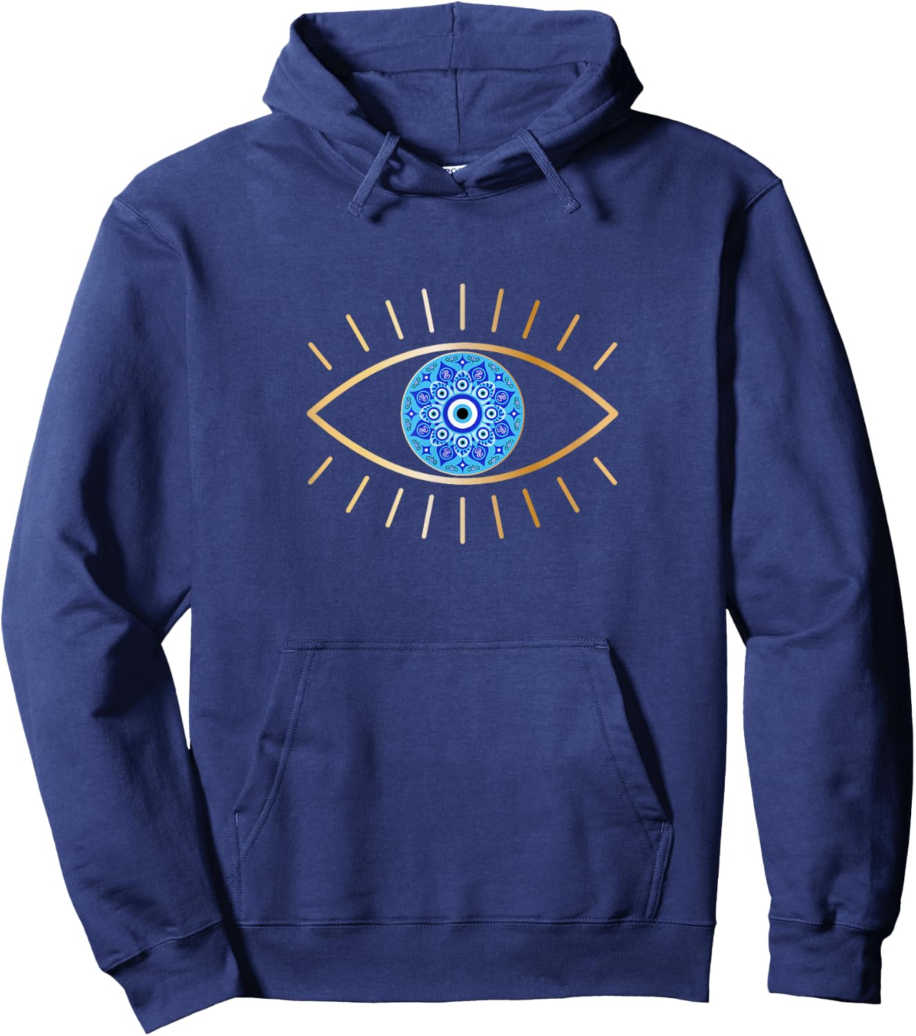 Ich sehe dich Blue Evil Eye Eyelashes Good Luck Hoodie - Hoodie | Navy