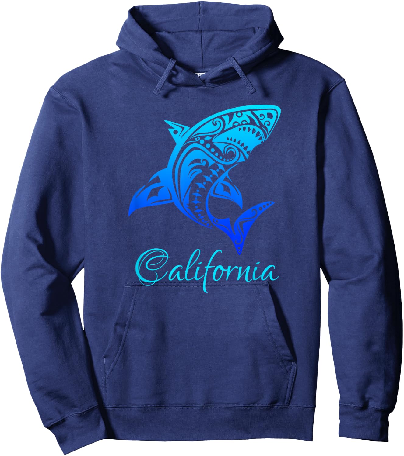 California Vacation Vintage Retro Shark Hoodie - Hoodie | Navy