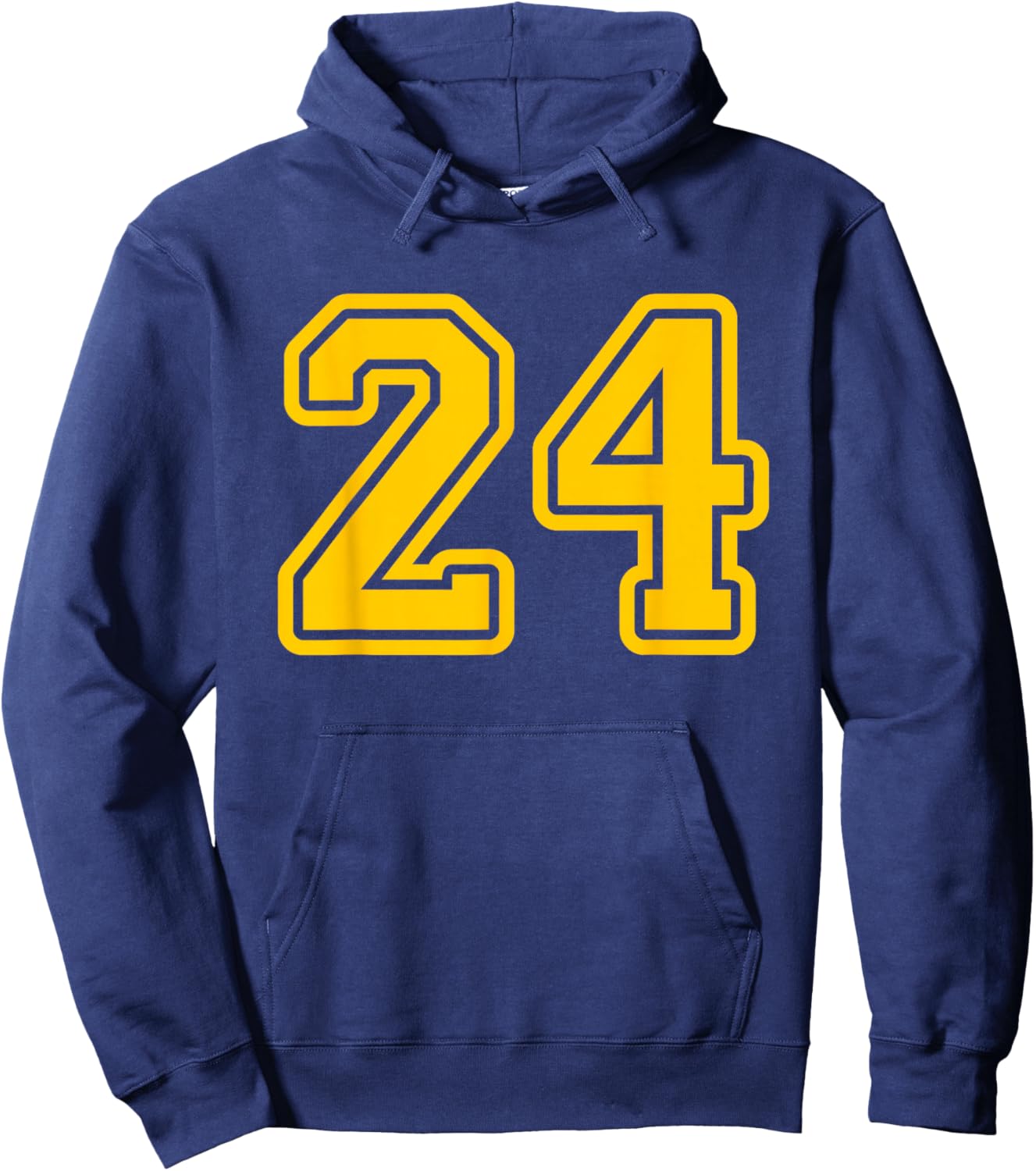 Number #24 Yellow Sport Varsity Number 24 Hoodie - Hoodie | Navy