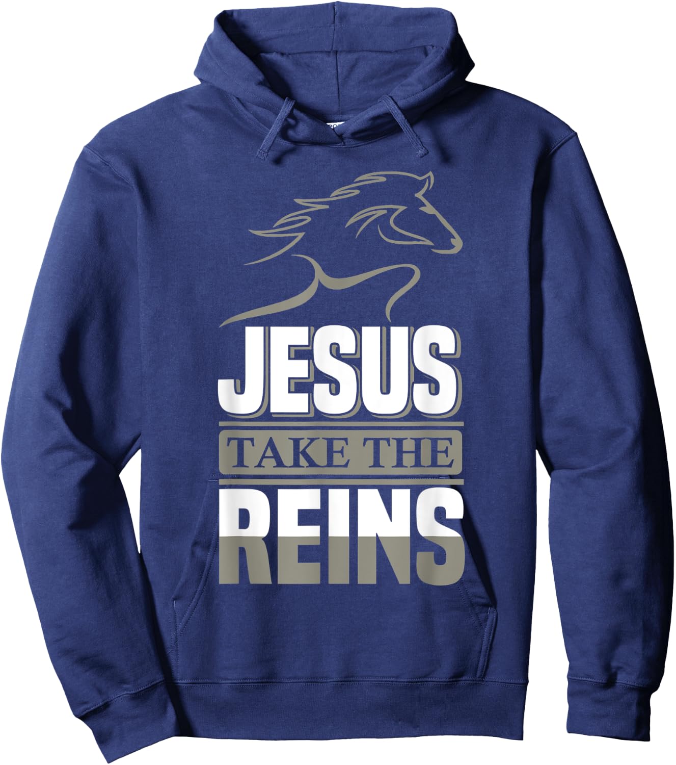 Jesus Take The Reins Christian Faith Hoodie - Hoodie | Navy