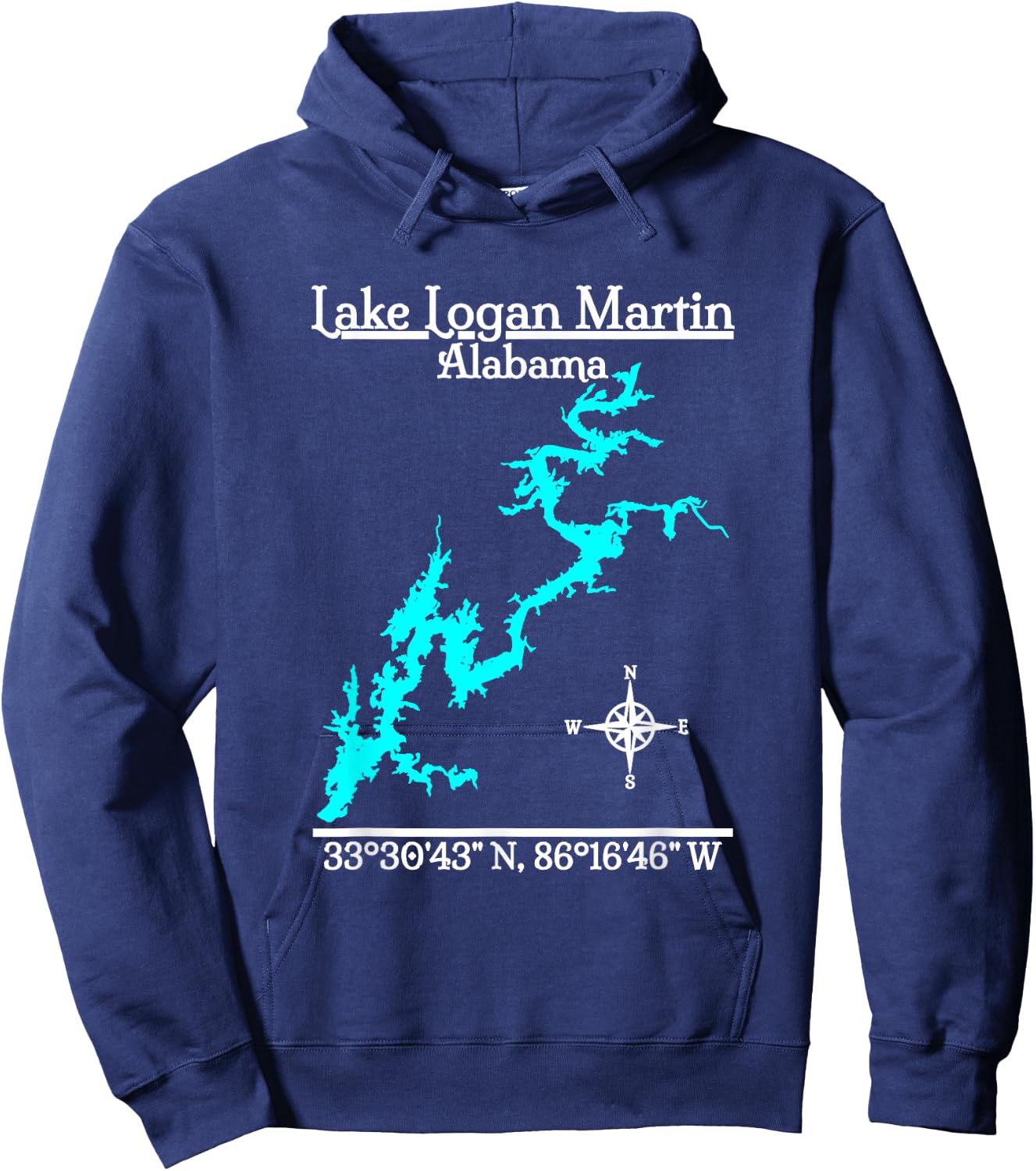 Lake Logan Martin - Alabama Hoodie - Hoodie | Navy
