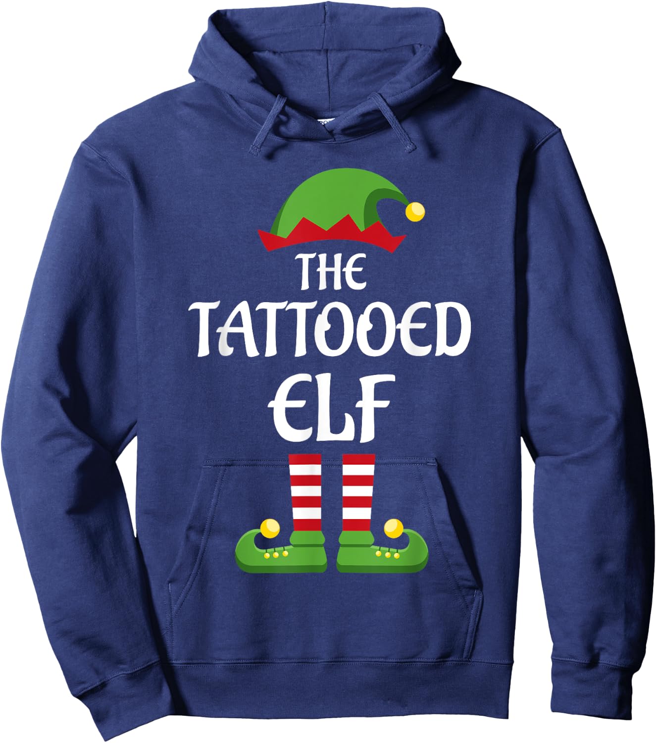 Tattooed Elf Family Matching Group Christmas Hoodie - Hoodie | Navy
