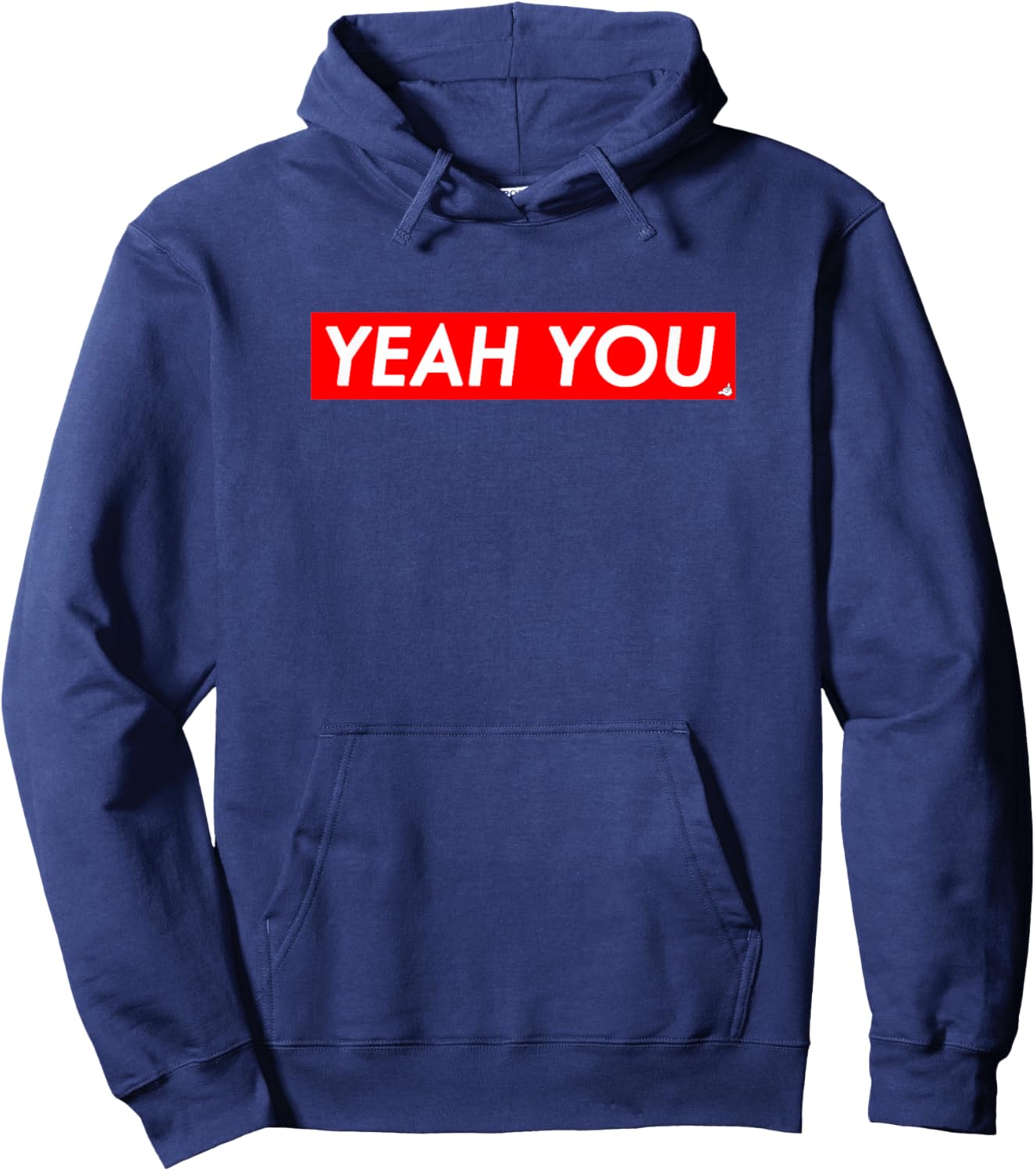 Yeah You Hawaiian Slang Box Logo Shirt Hoodie - Hoodie | Navy