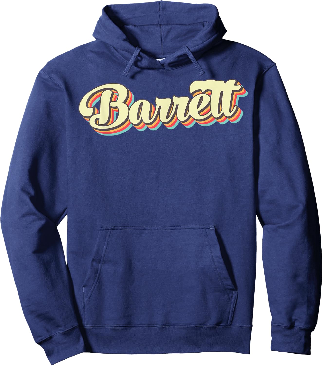 Barrett Retro Art Baseball Font Vintage Hoodie - Hoodie | Navy