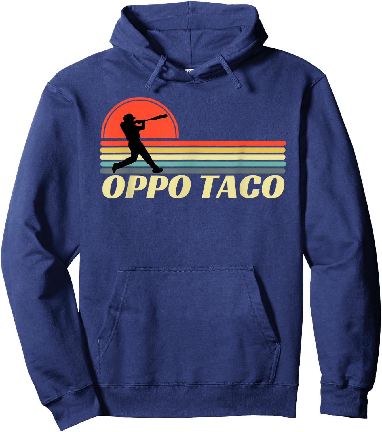 Retro Baseball Oppo Taco Home Run Hoodie - Hoodie | Navy