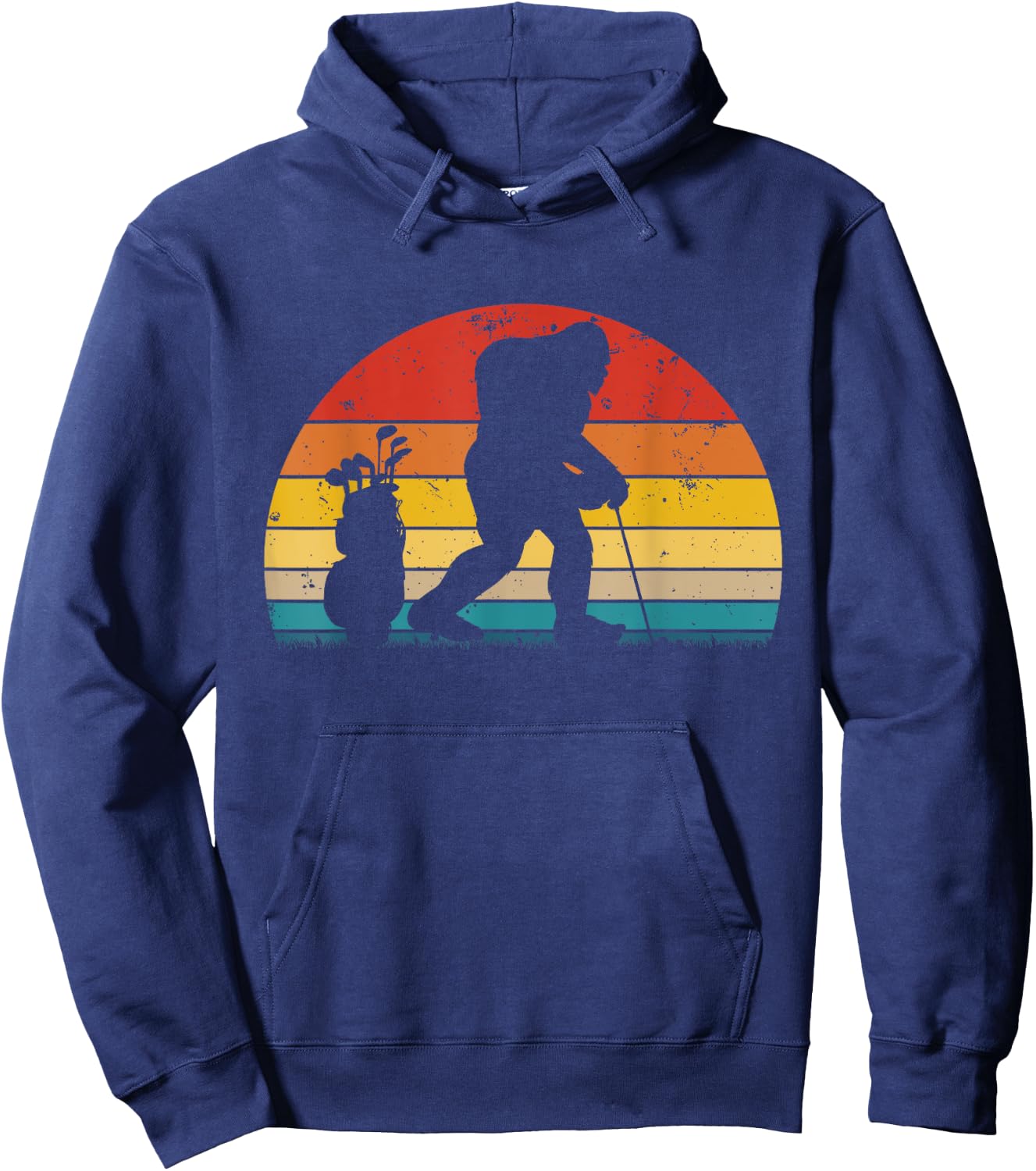 Retro Bigfoot Golf funny Bigfoot Golfing Hoodie - Hoodie | Navy