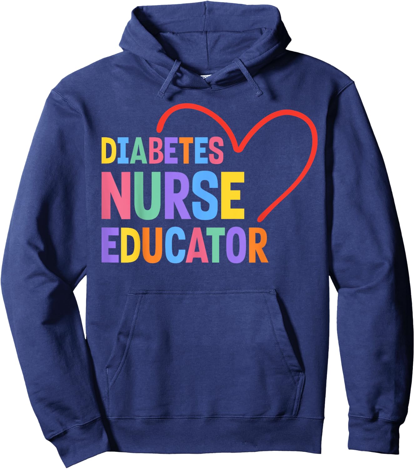 Diabetes Nurse Educator Heart Hoodie - Hoodie | Navy