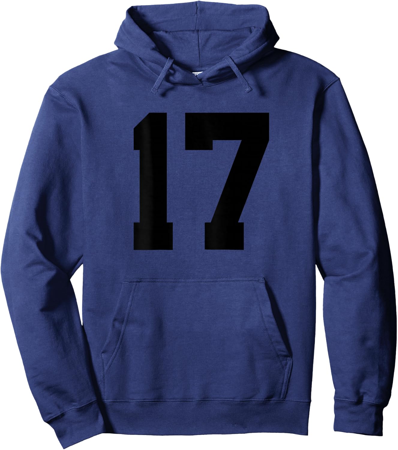 Number 17 (on Back) Sports Team Jersey Number Hoodie - Hoodie | Navy