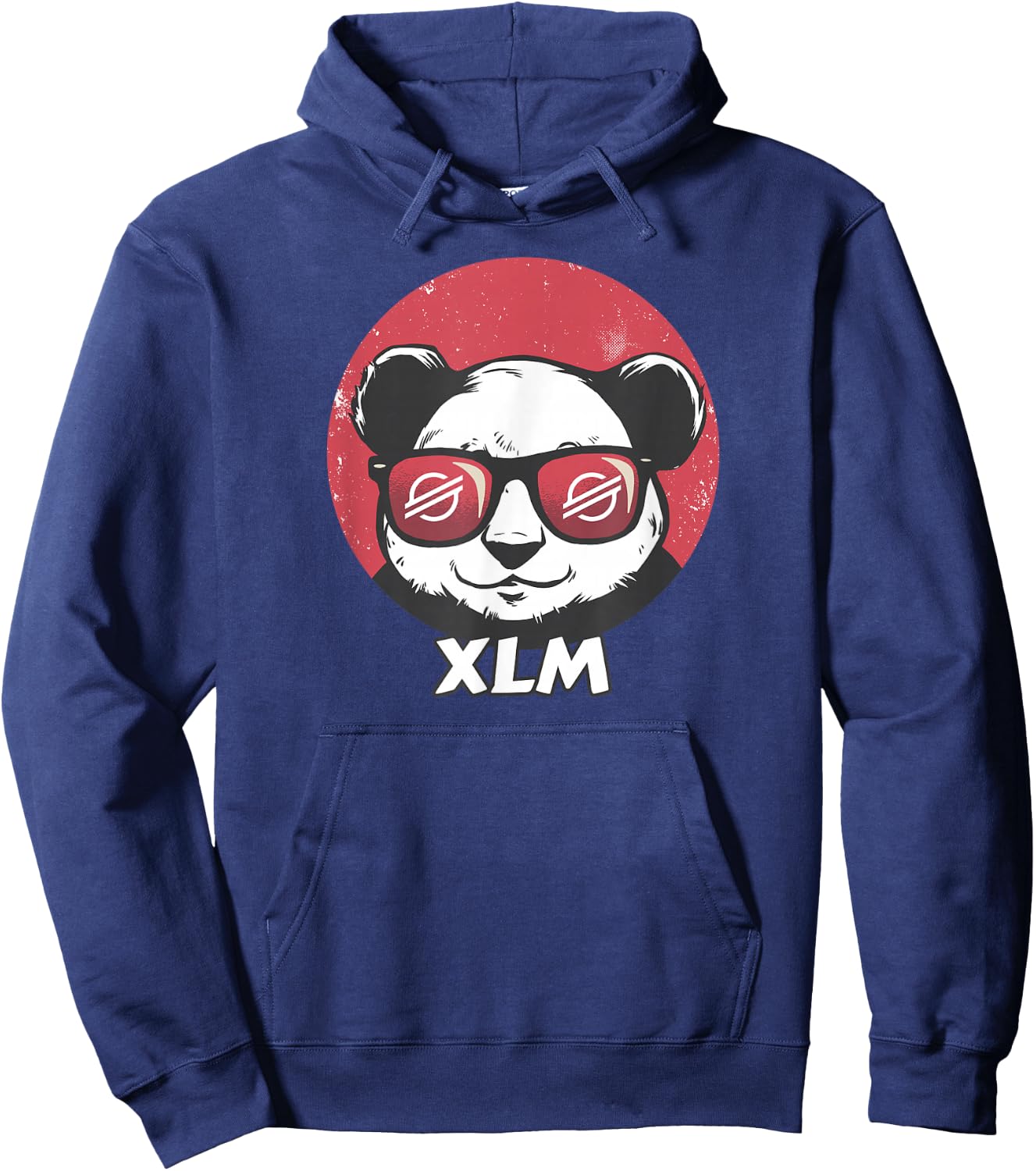 Stellar XLM Cute Crypto Panda Sun Glasses Retro Hoodie - Hoodie | Navy