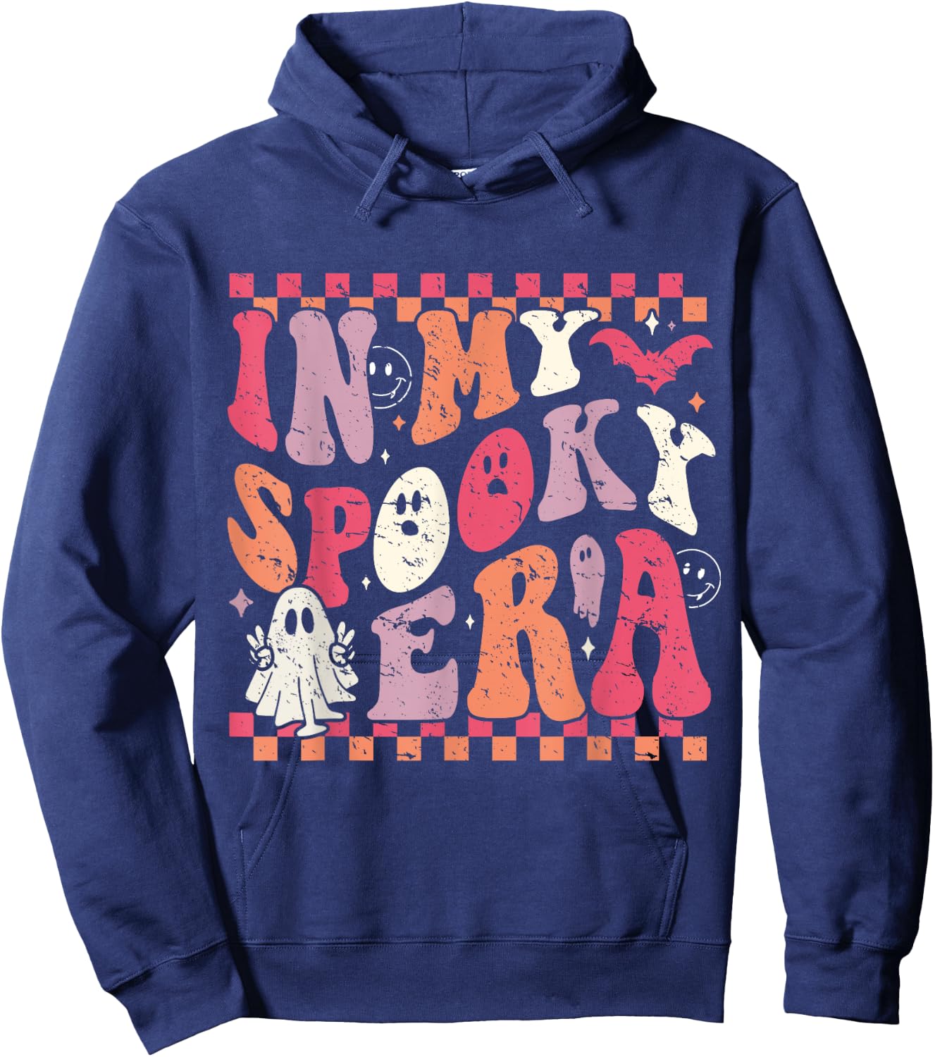 In My Spooky Era Groovy Hippie Halloween Ghost Hoodie - Hoodie | Navy