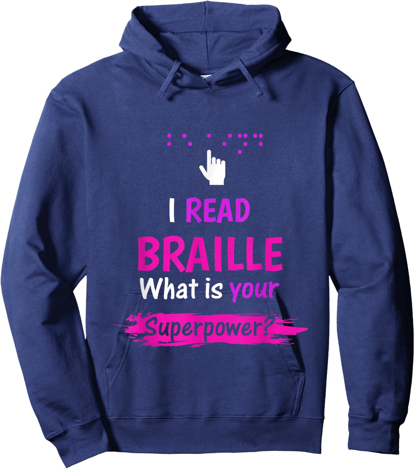 Be Kind Blind Awareness braille Hoodie - Hoodie | Navy