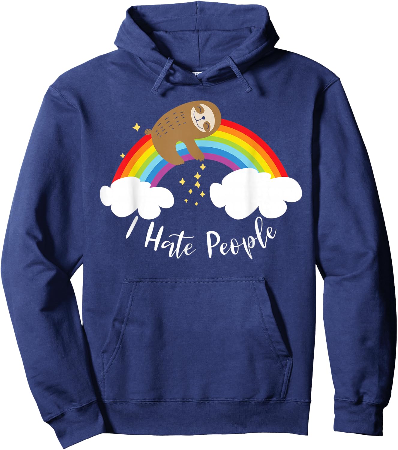 Cute Sloth - I Hate People Hoodie - Hoodie | Navy