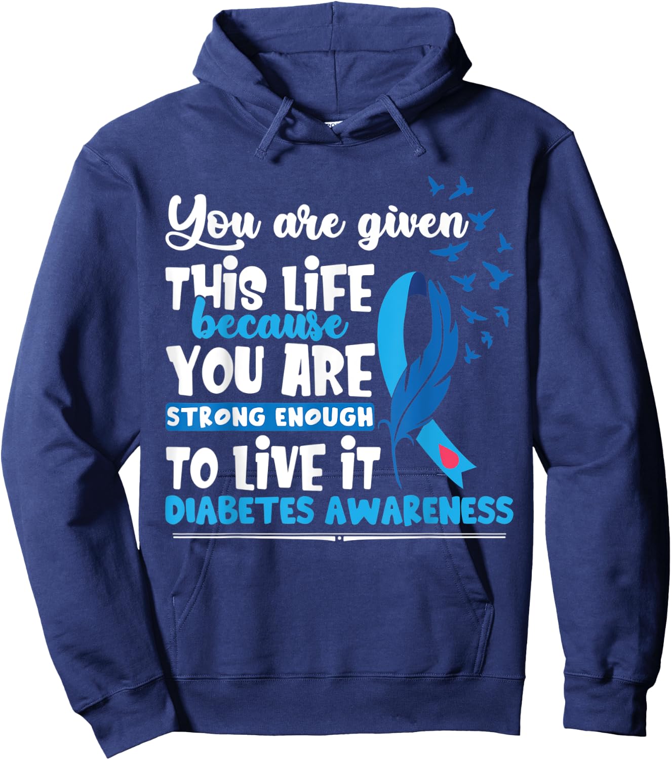 T1D Diabetes Awareness Hoodie - Hoodie | Navy