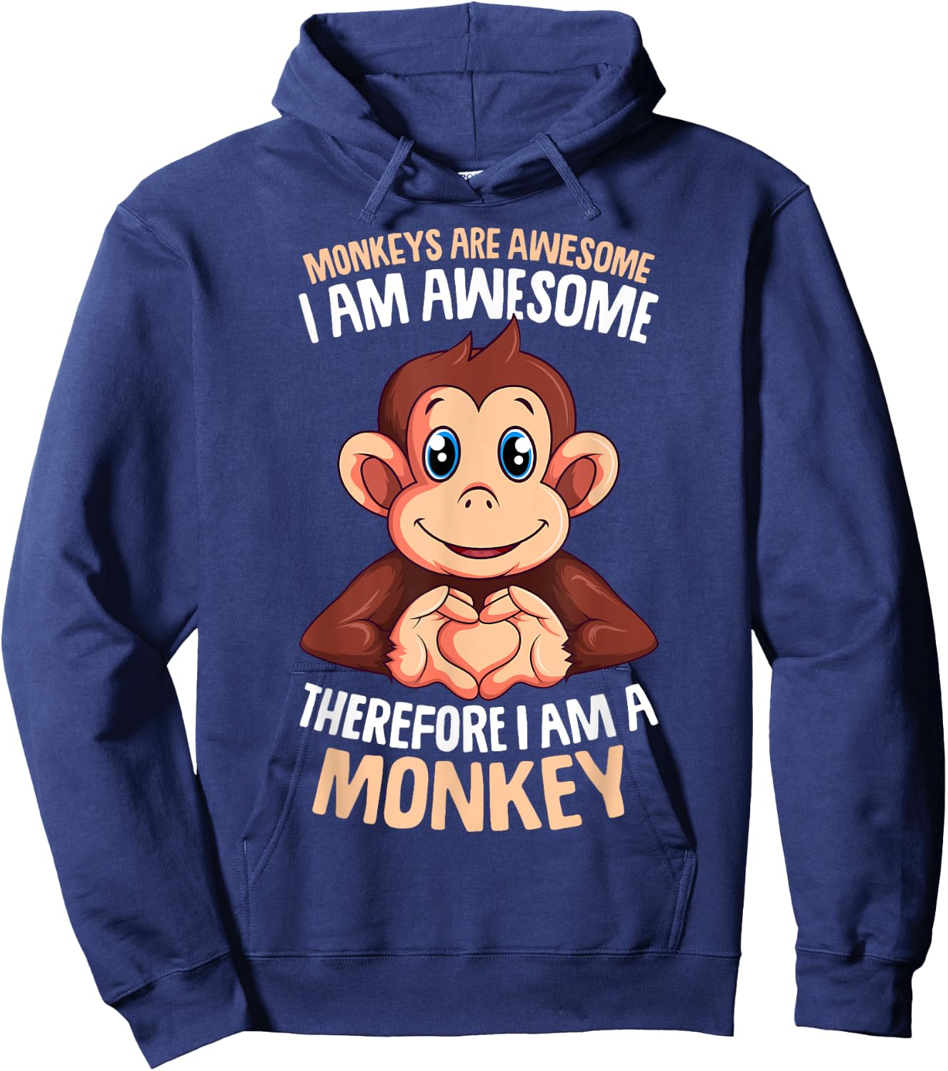 Monkeys Are Awesome Monkey Boys Girls Kids Hoodie - Hoodie | Navy