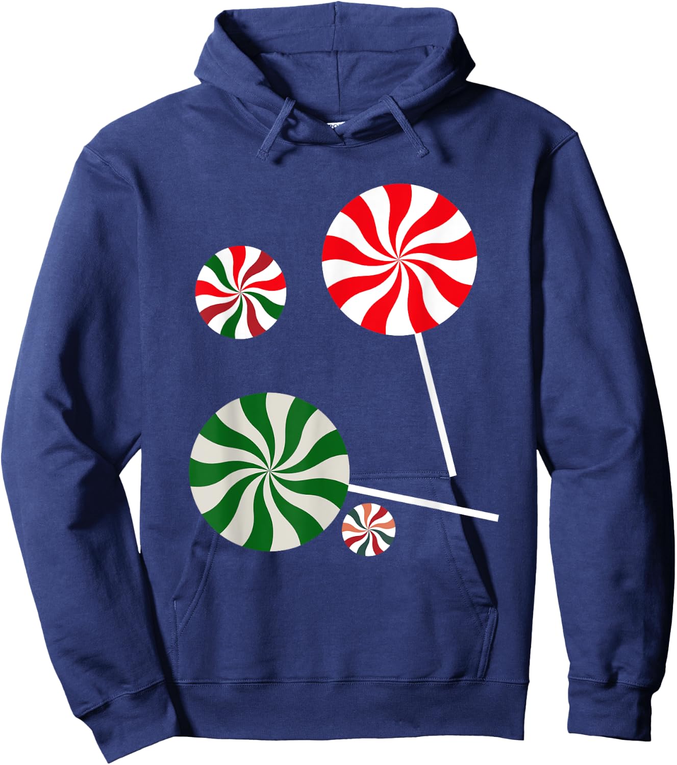 Christmas Peppermint Christmas Candy Hoodie - Hoodie | Navy