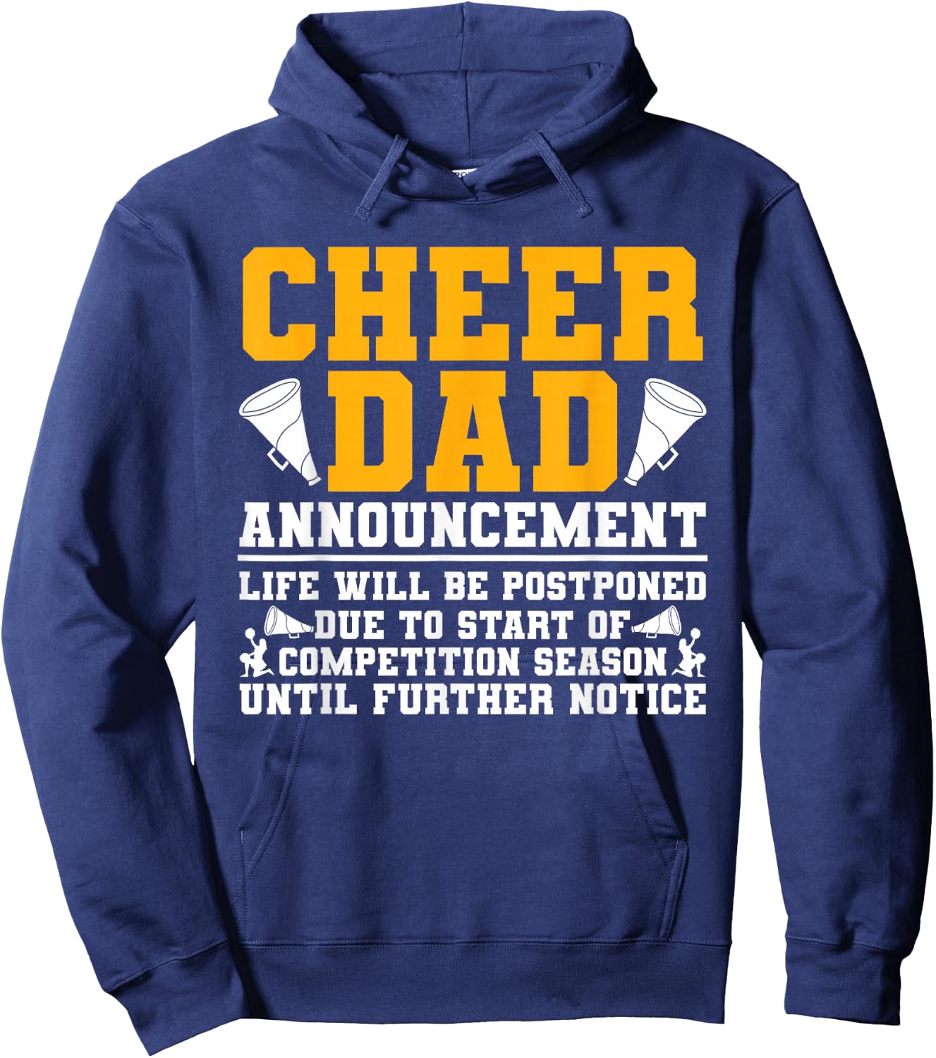 Cheerleading Papa Funny Cheer Dad Announcement Hoodie - Hoodie | Navy
