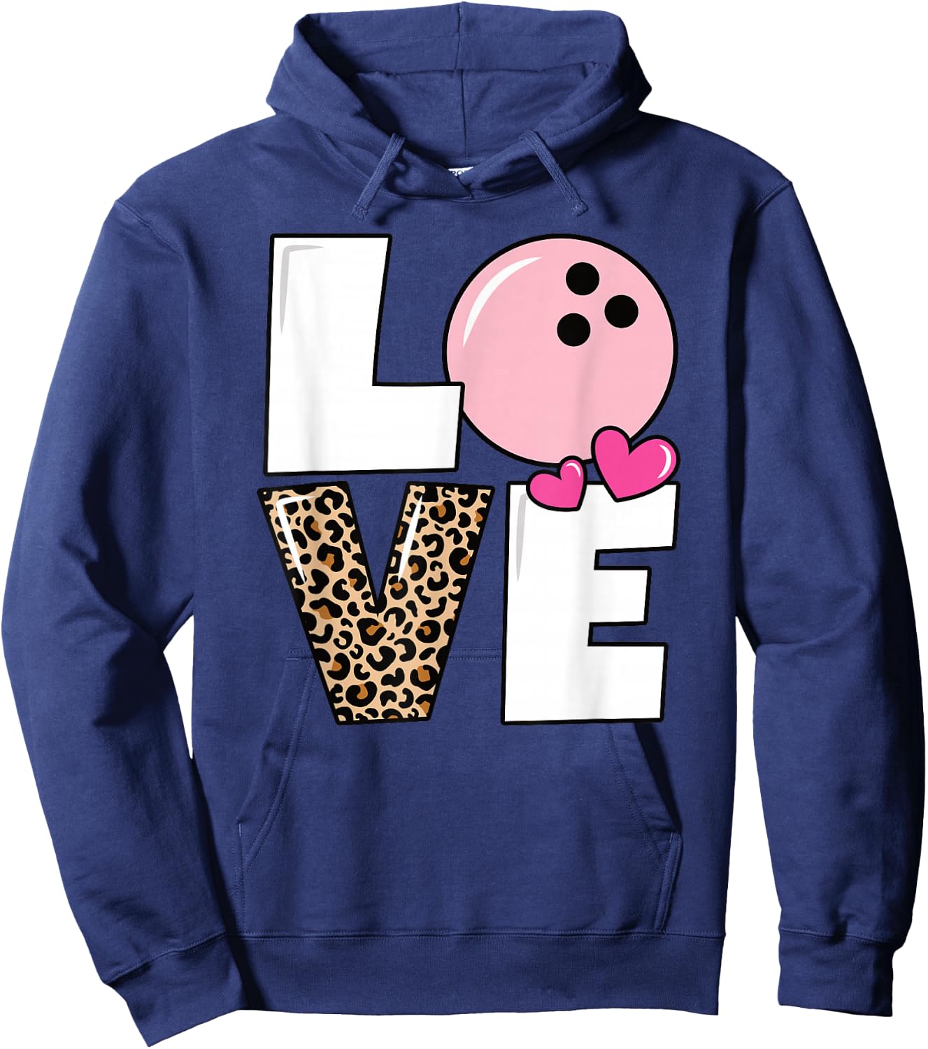 Cute Love Bowling Bowler Women Girls Bowling Hoodie - Hoodie | Navy