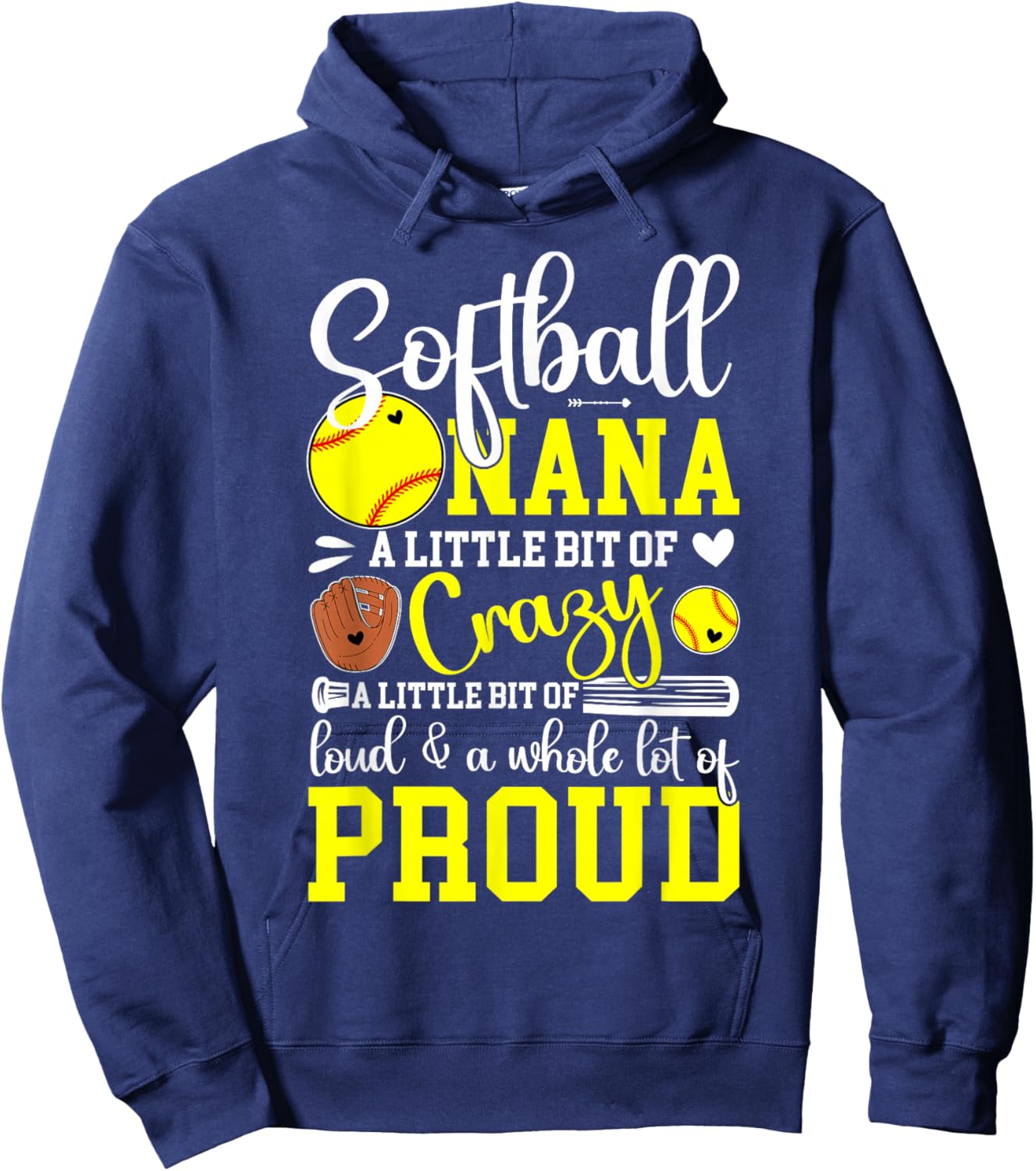 Softball Nana Proud Nana Of A Softball Player Hoodie - Hoodie | Navy