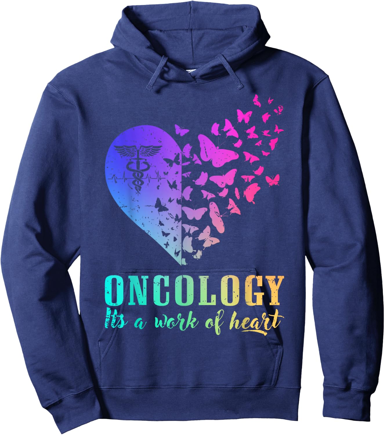 Oncology it’s A Work of Heart Hoodie - Hoodie | Navy