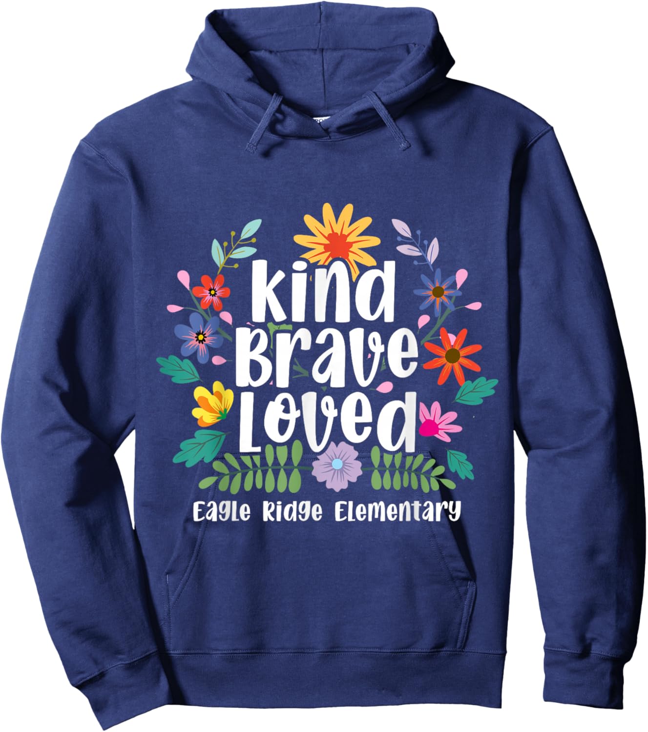 Eagle Ridge Elementary Kind Brave Loved Hoodie - Hoodie | Navy