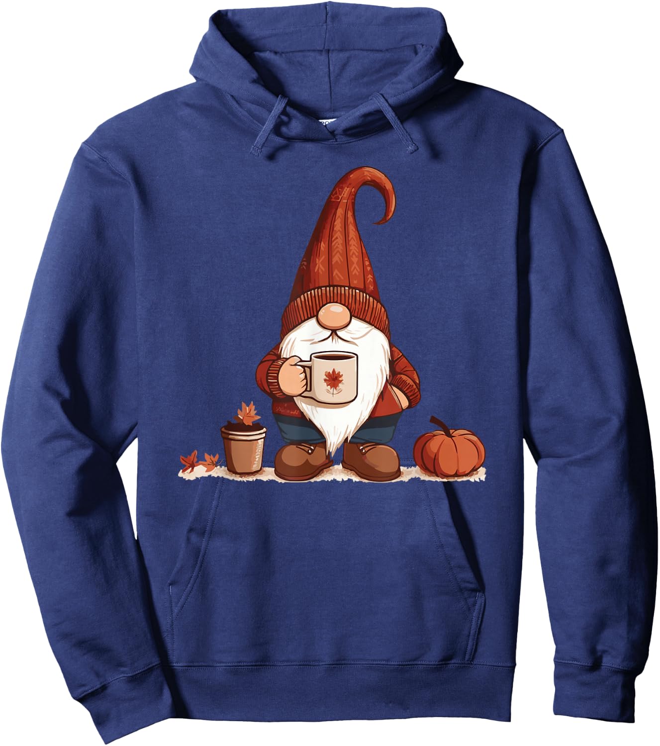 Fall Gnome with coffee cup Hoodie - Hoodie | Navy