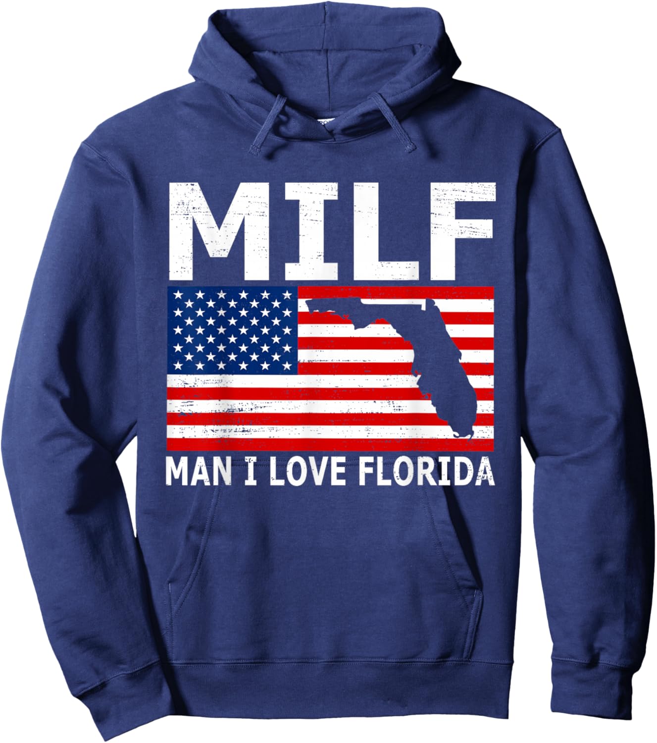 Man I Love Florida Vintage State USA Flag Hoodie - Hoodie | Navy