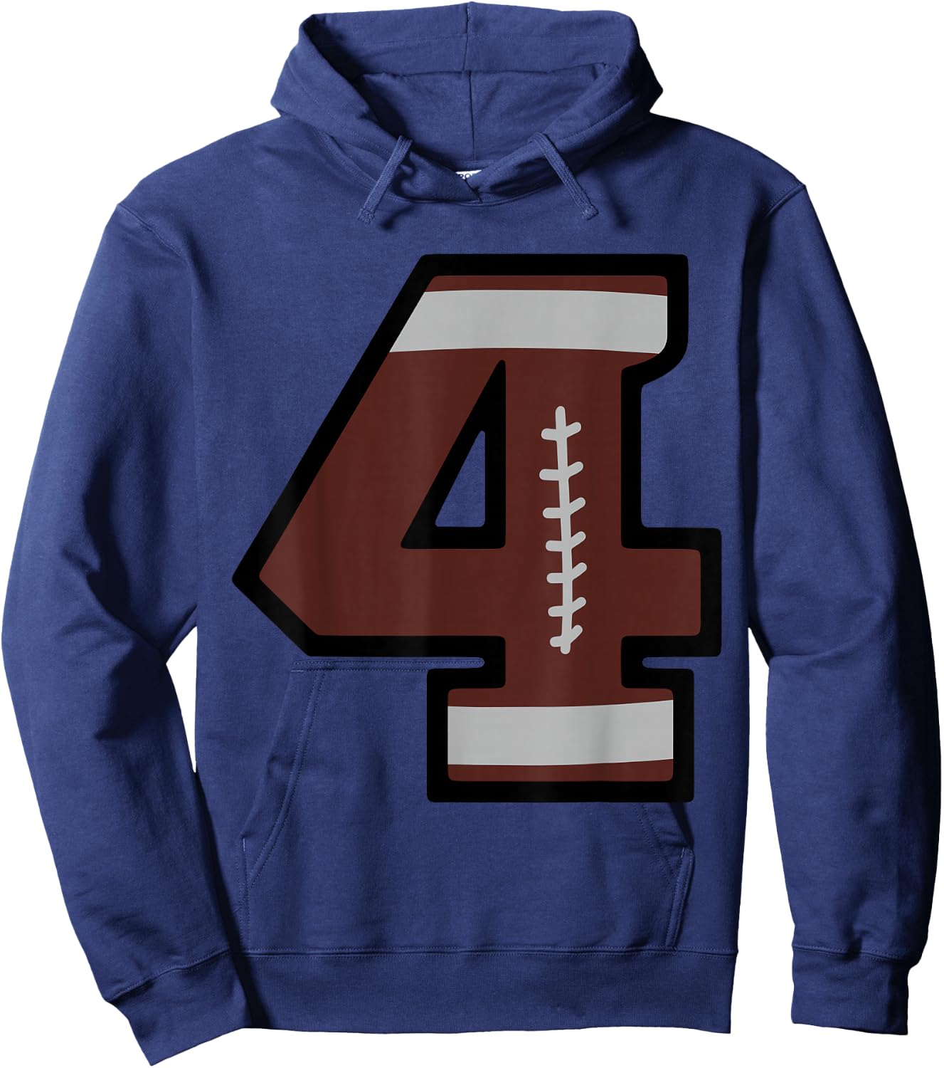 Number #4 Football Hoodie - Hoodie | Navy