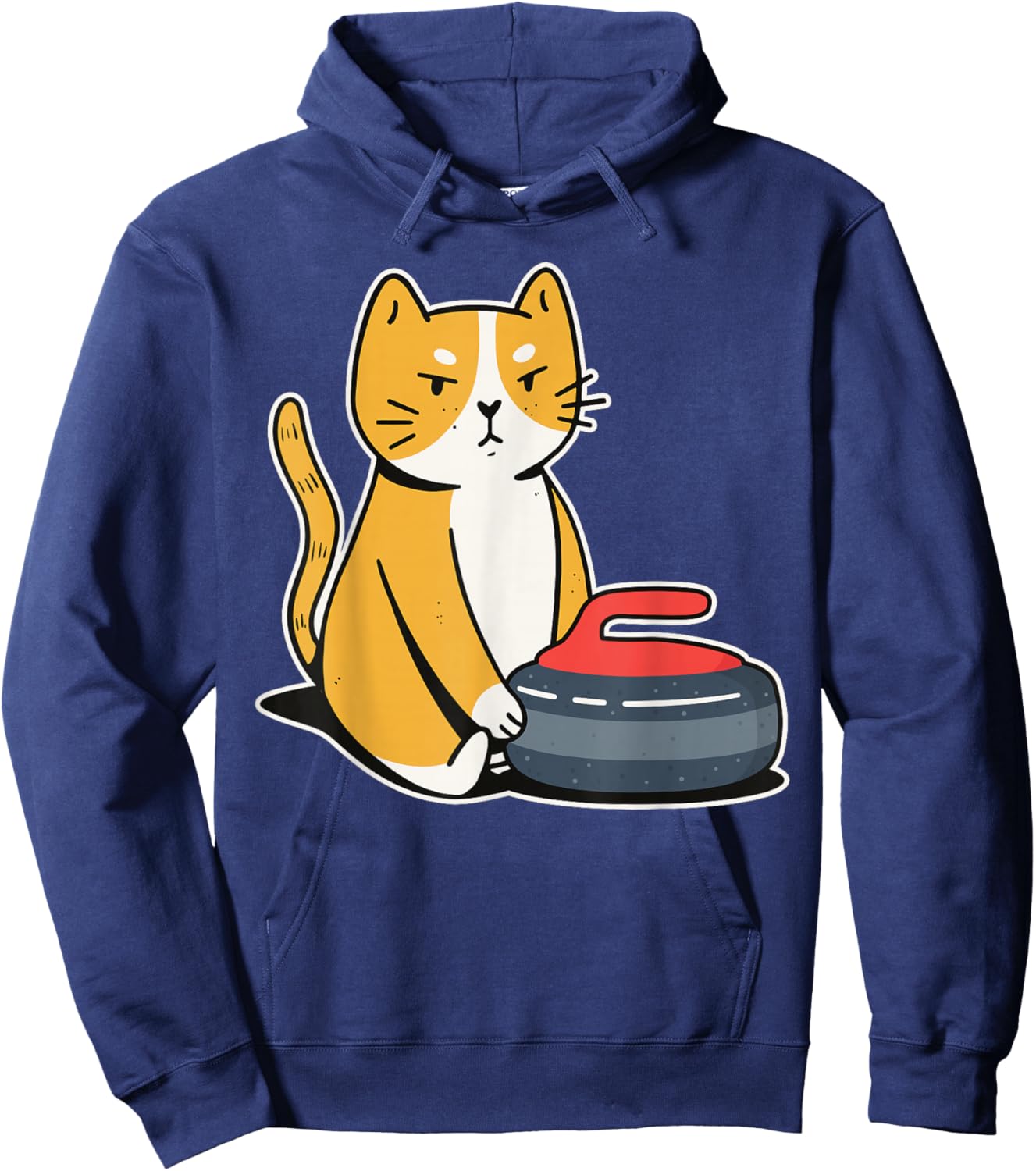 Curler Cat I Cat Curling I Curling Player Hoodie - Hoodie | Navy