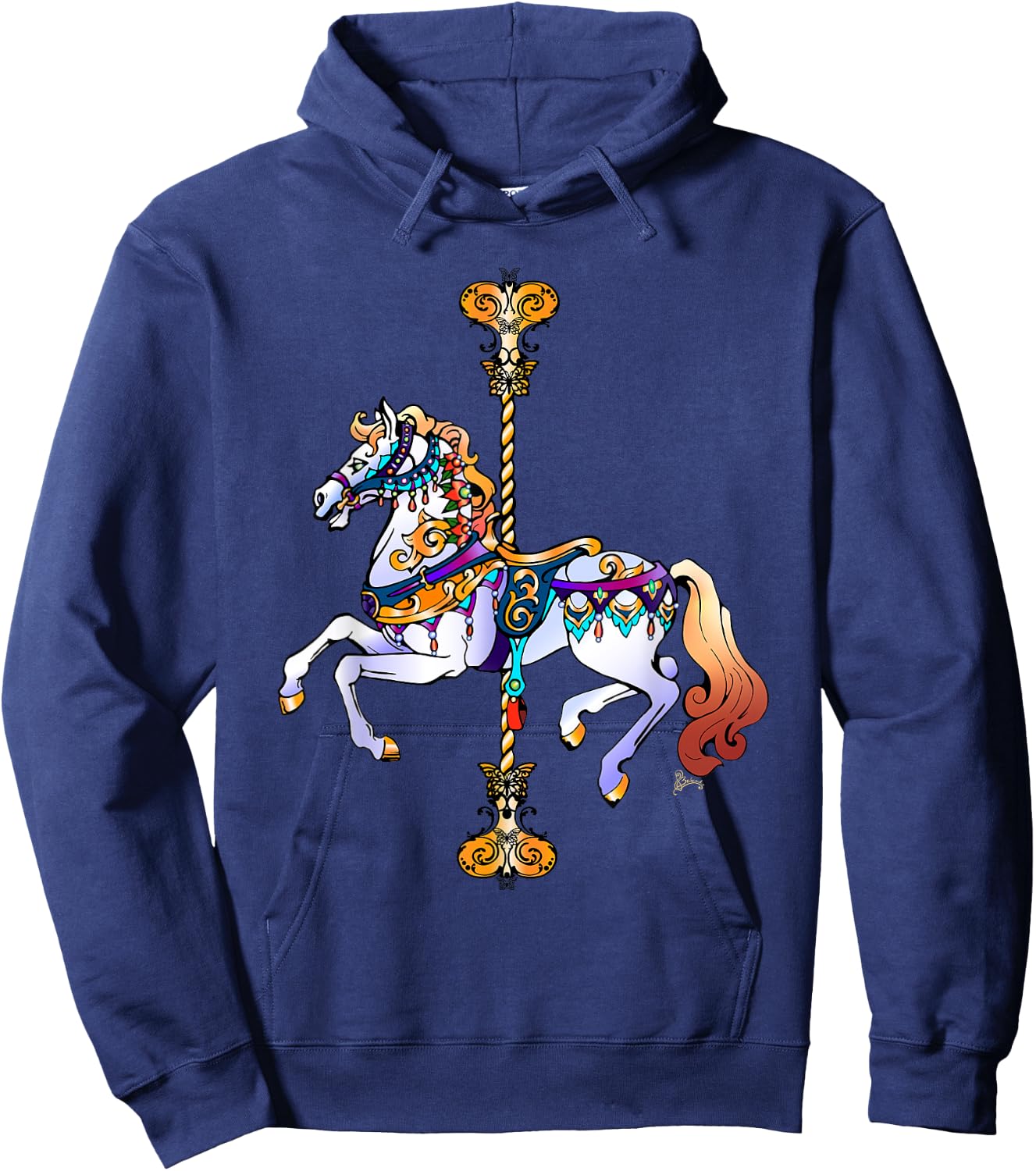 Carnival Carousel Horse Design Hoodie - Hoodie | Navy