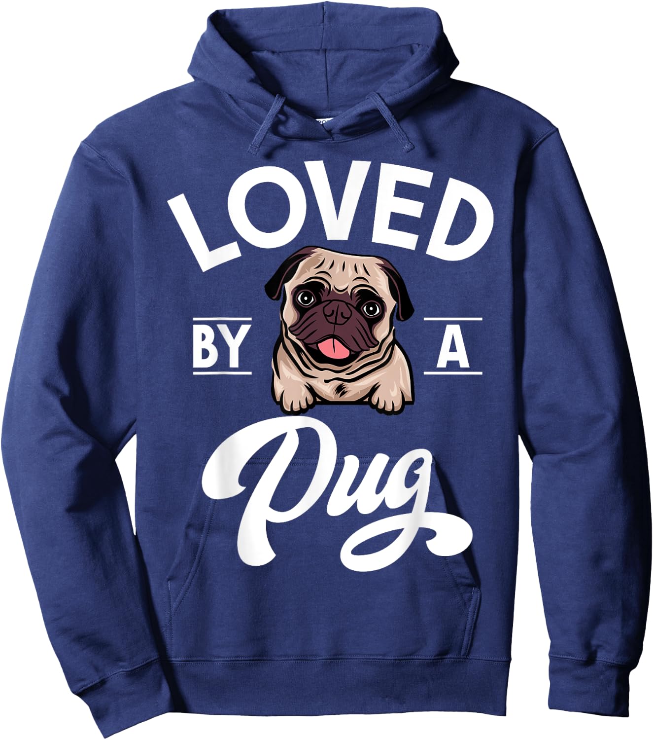 Loved by a Pug Hoodie - Hoodie | Navy