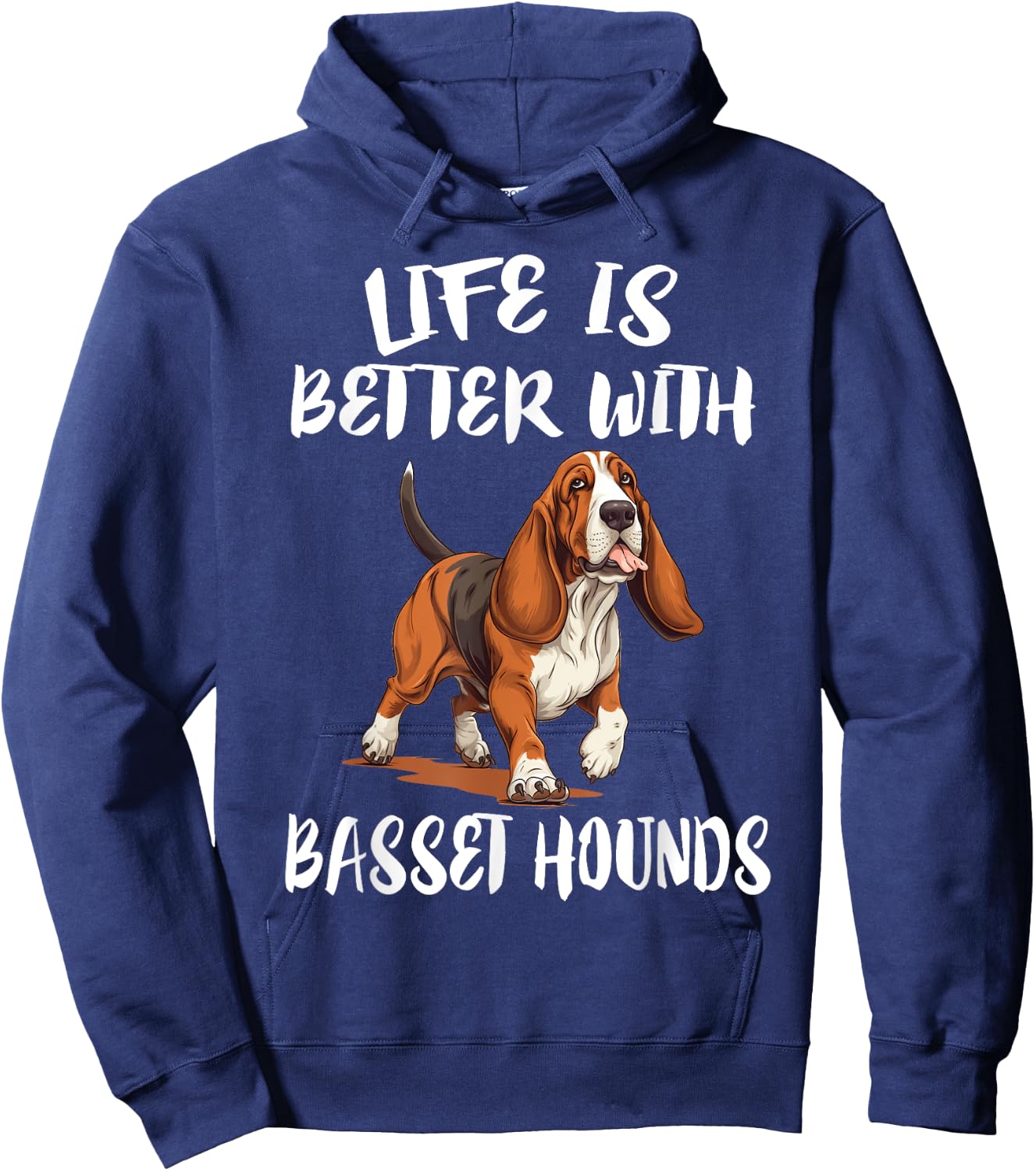 Life Is Better With Basset Hounds Dog Hoodie - Hoodie | Navy