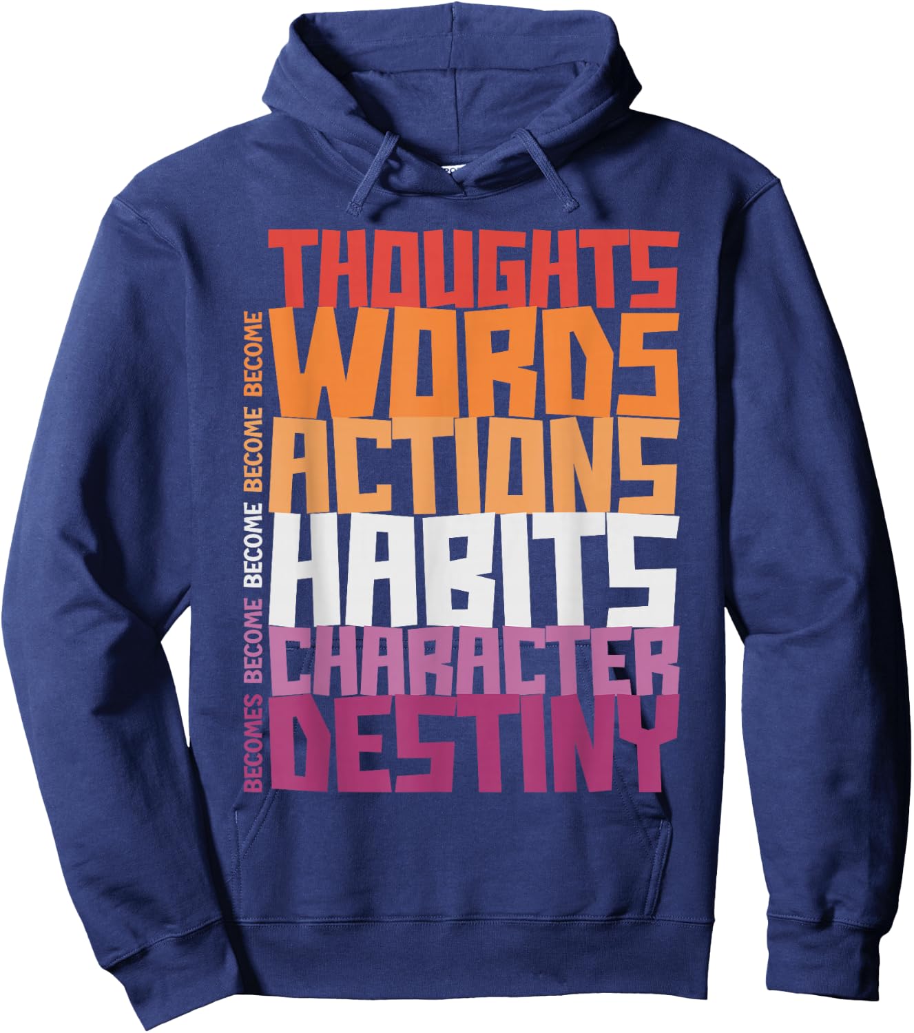 Thoughts Words Actions Habits Character Destiny Hoodie - Hoodie | Navy