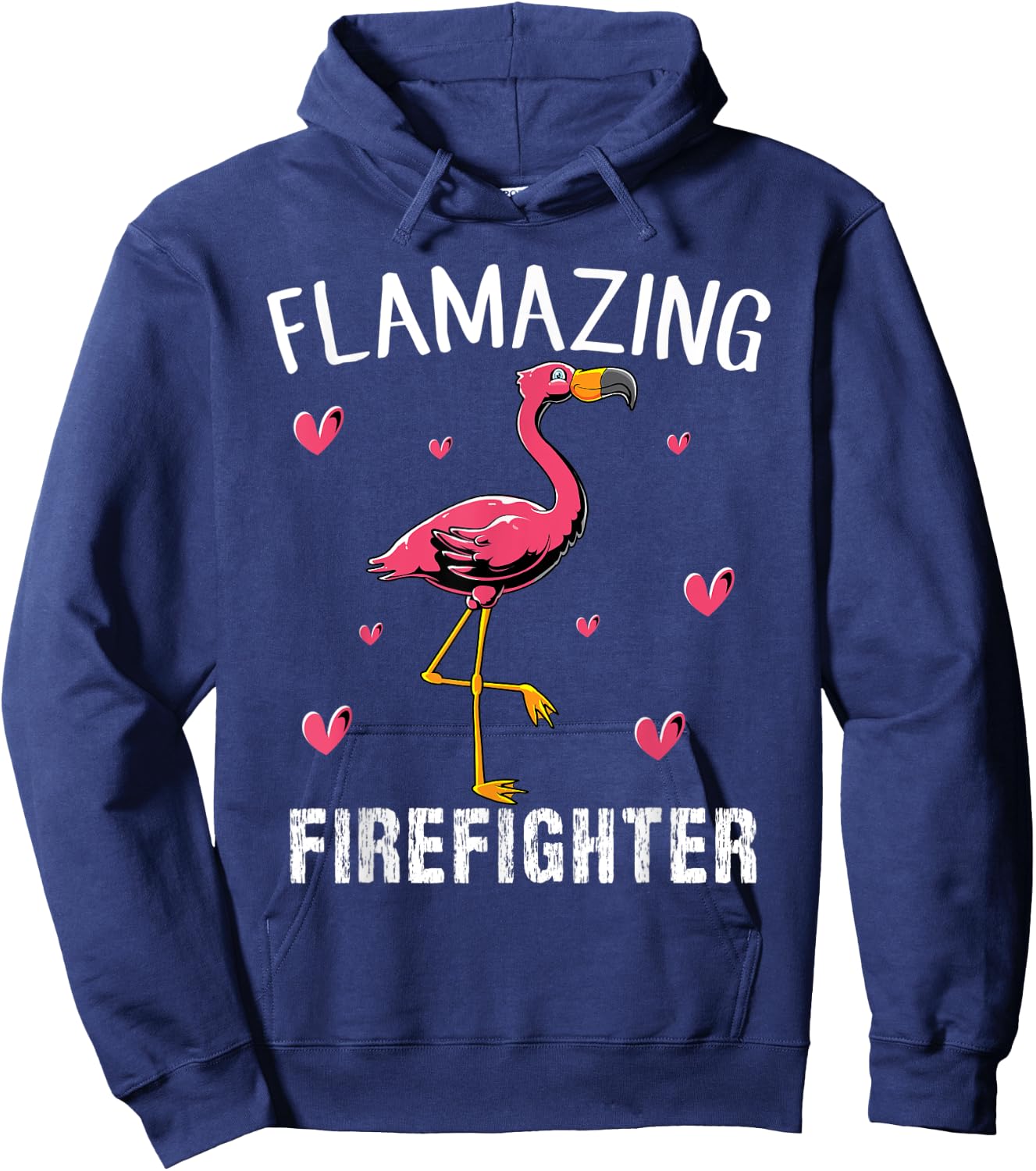 Flamingo bird Funny Flamazing FIREFIGHTER Hoodie - Hoodie | Navy