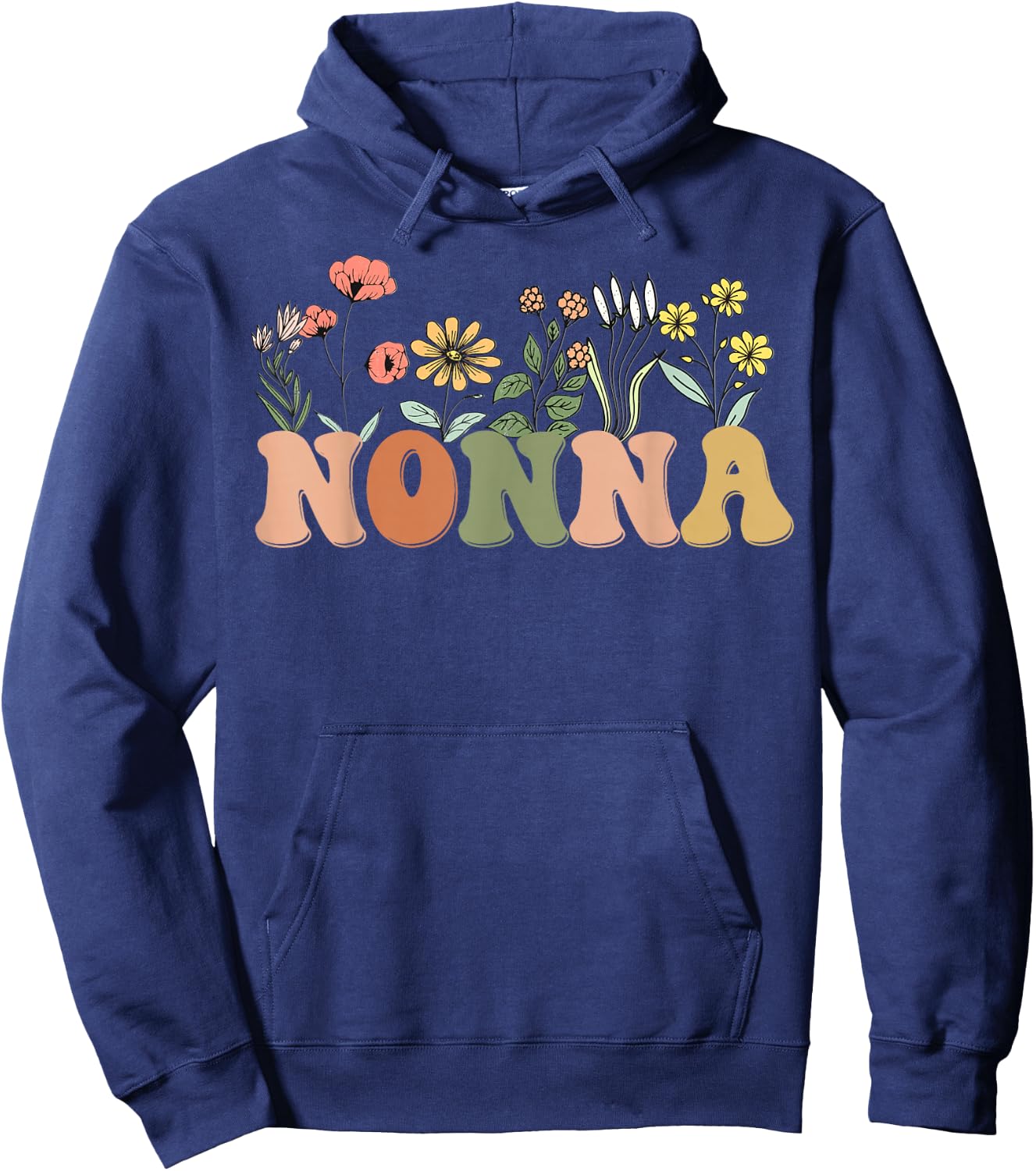 Wildflowers Nonna Floral Mother's Day Nonna Hoodie - Hoodie | Navy