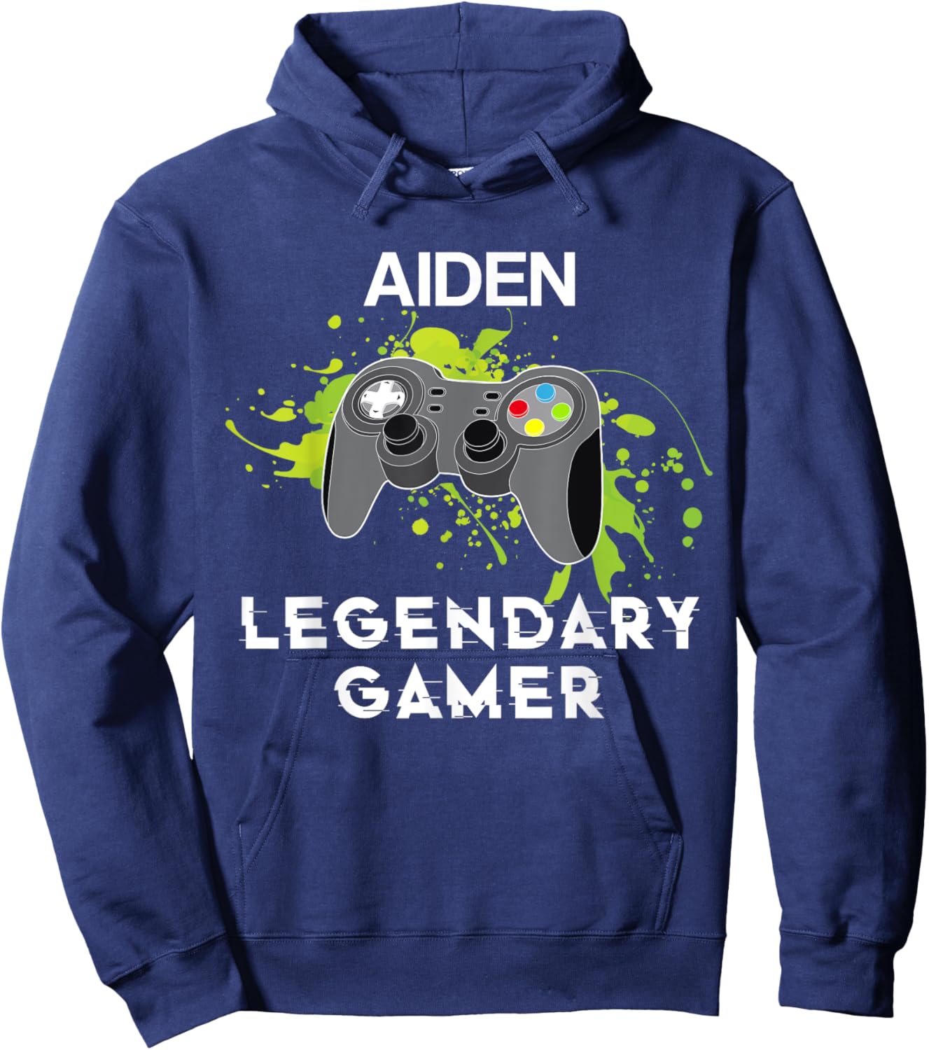 Aiden Name Gift - Personalized Legendary Gamer Hoodie - Hoodie | Navy