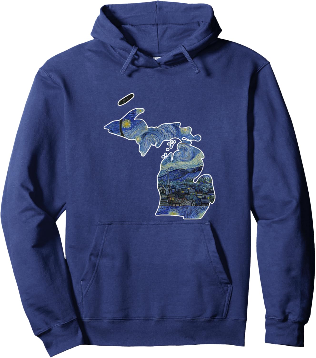 Michigan Starry Night Style State Hoodie - Hoodie | Navy