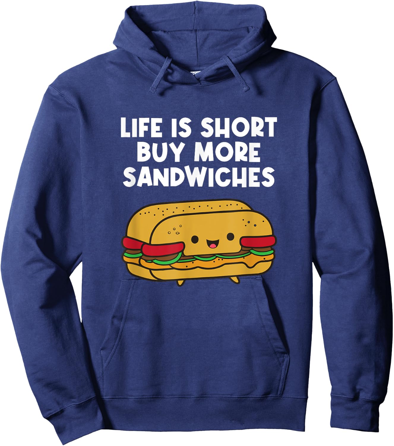 Buy More Sandwiches Funny Sandwich Lover Hoodie - Hoodie | Navy