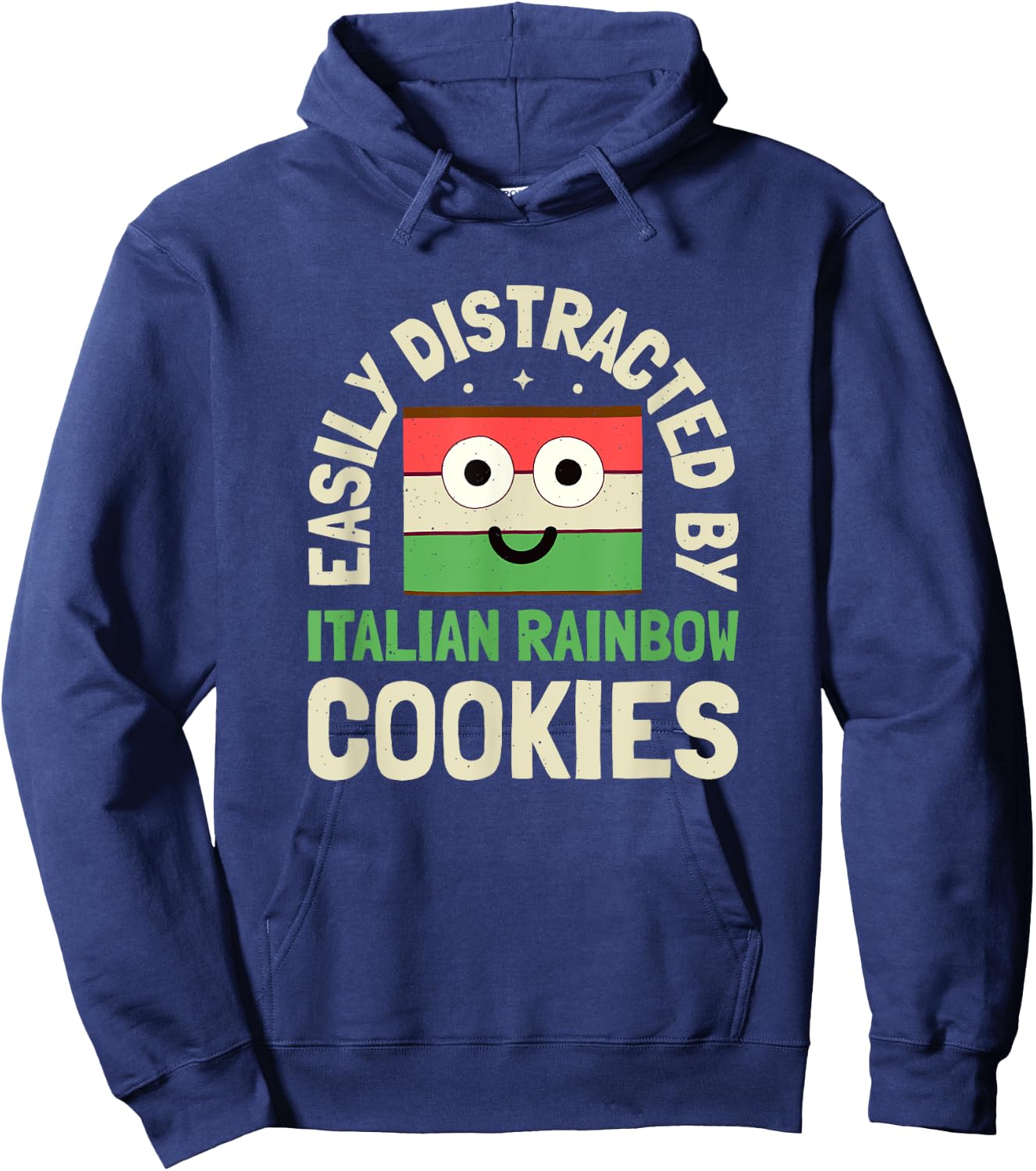 Easily Distracted By - Italian Rainbow Cookie Hoodie - Hoodie | Navy