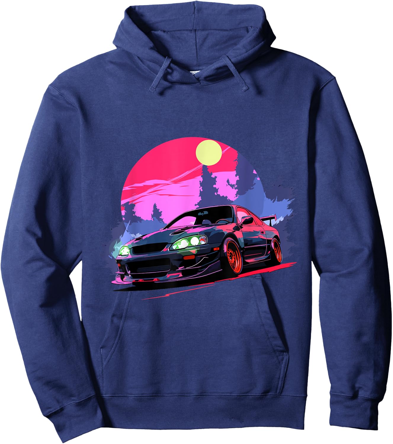 Midnight JDM Night Racer Japanese Race Car Hoodie - Hoodie | Navy