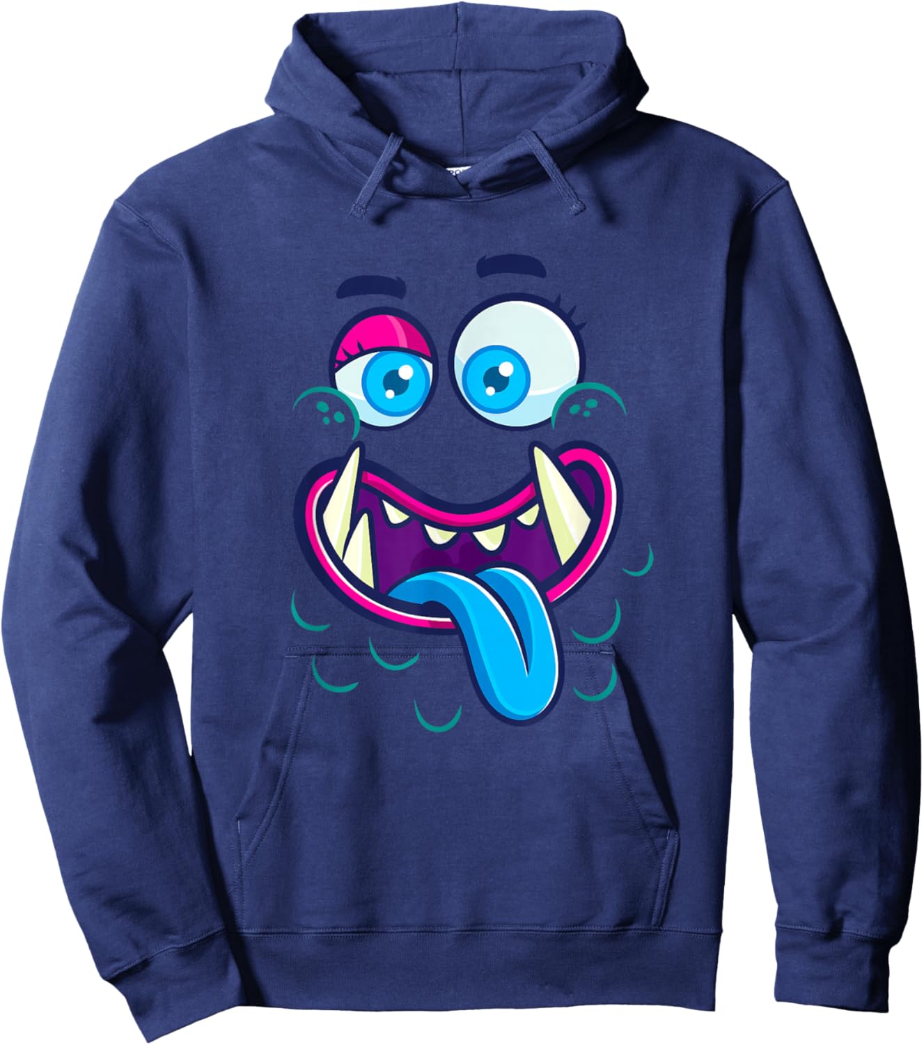 Cute Monster Face Halloween Group Costume Hoodie - Hoodie | Navy